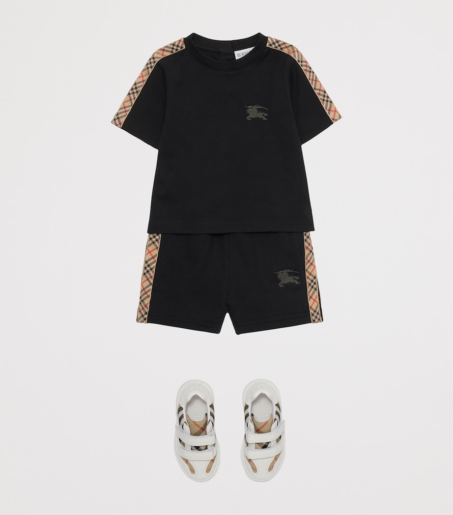 Burberry Kids Cotton Check-Trim Shorts (6-24 Months) Black Image 3