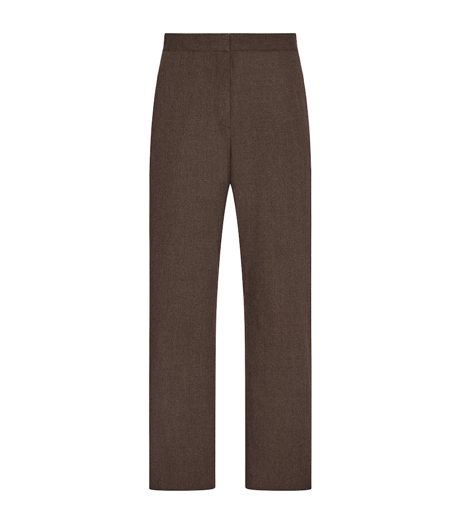 The Row Mens Silk Maryam Trousers Ash Brown Image 1