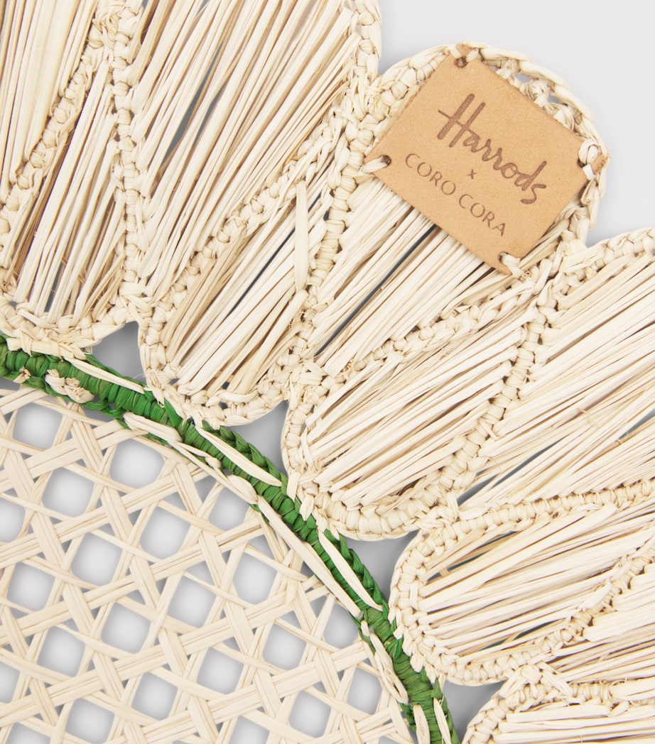 Harrods x Coro Cora Rattan Placemat (37cm) Green Image 2