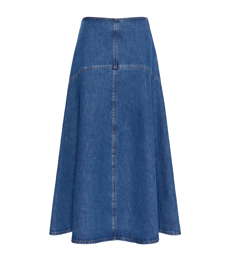 Weekend Max Mara Womens Denim Midi Skirt Navy Image 1