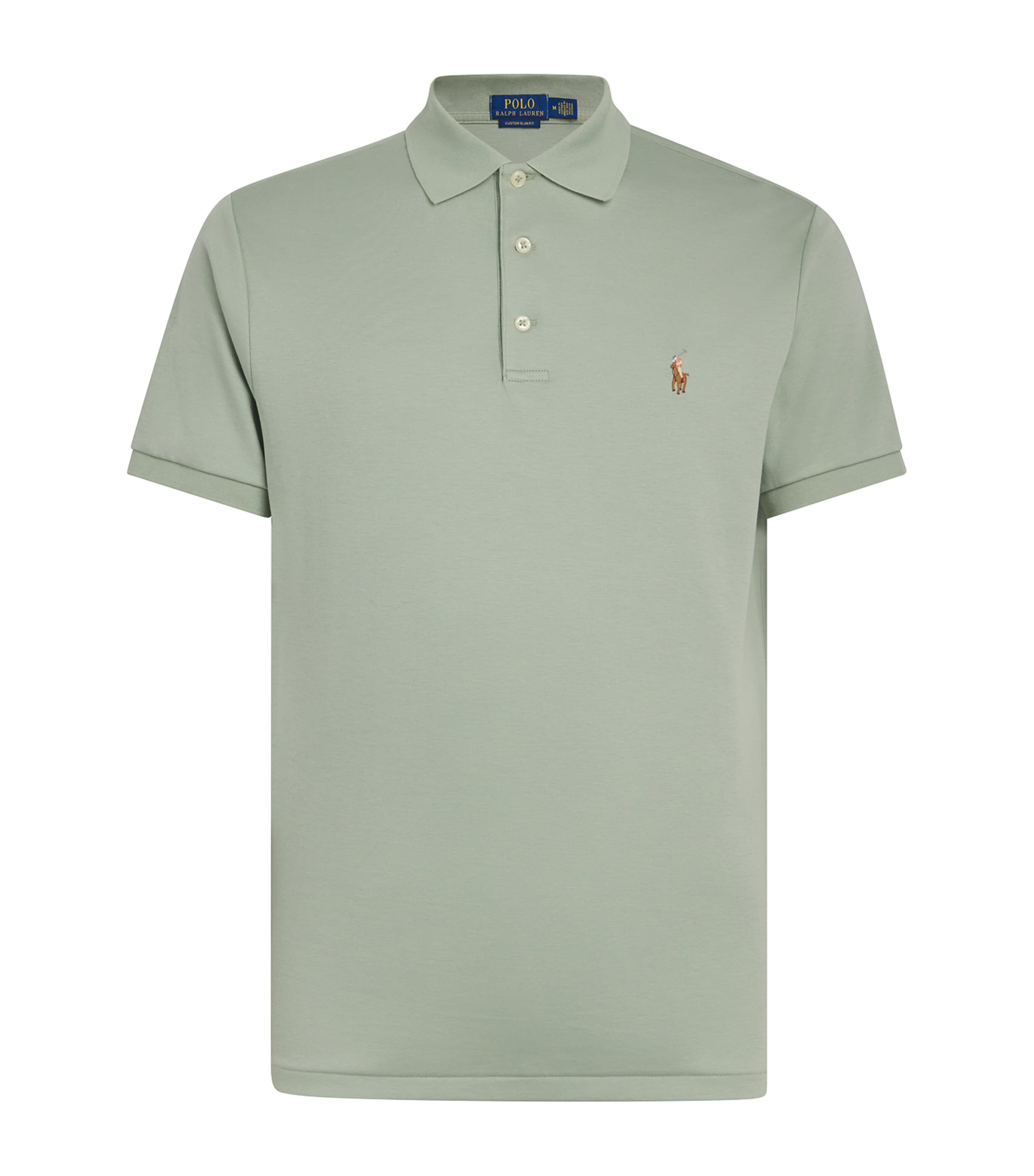 Polo Ralph Lauren Mens Cotton Slim-Fit Polo Shirt Light Green Image 1