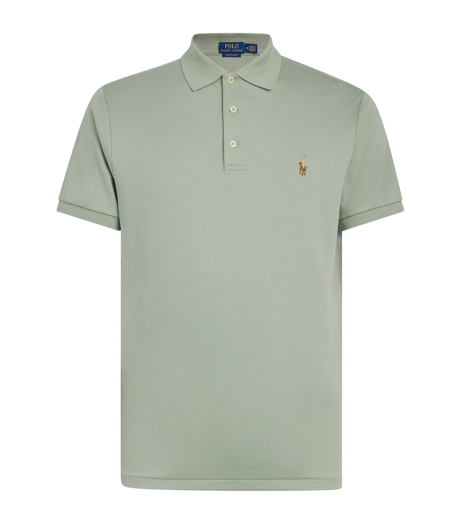 Polo Ralph Lauren Mens Cotton Slim-Fit Polo Shirt Light Green Image 1