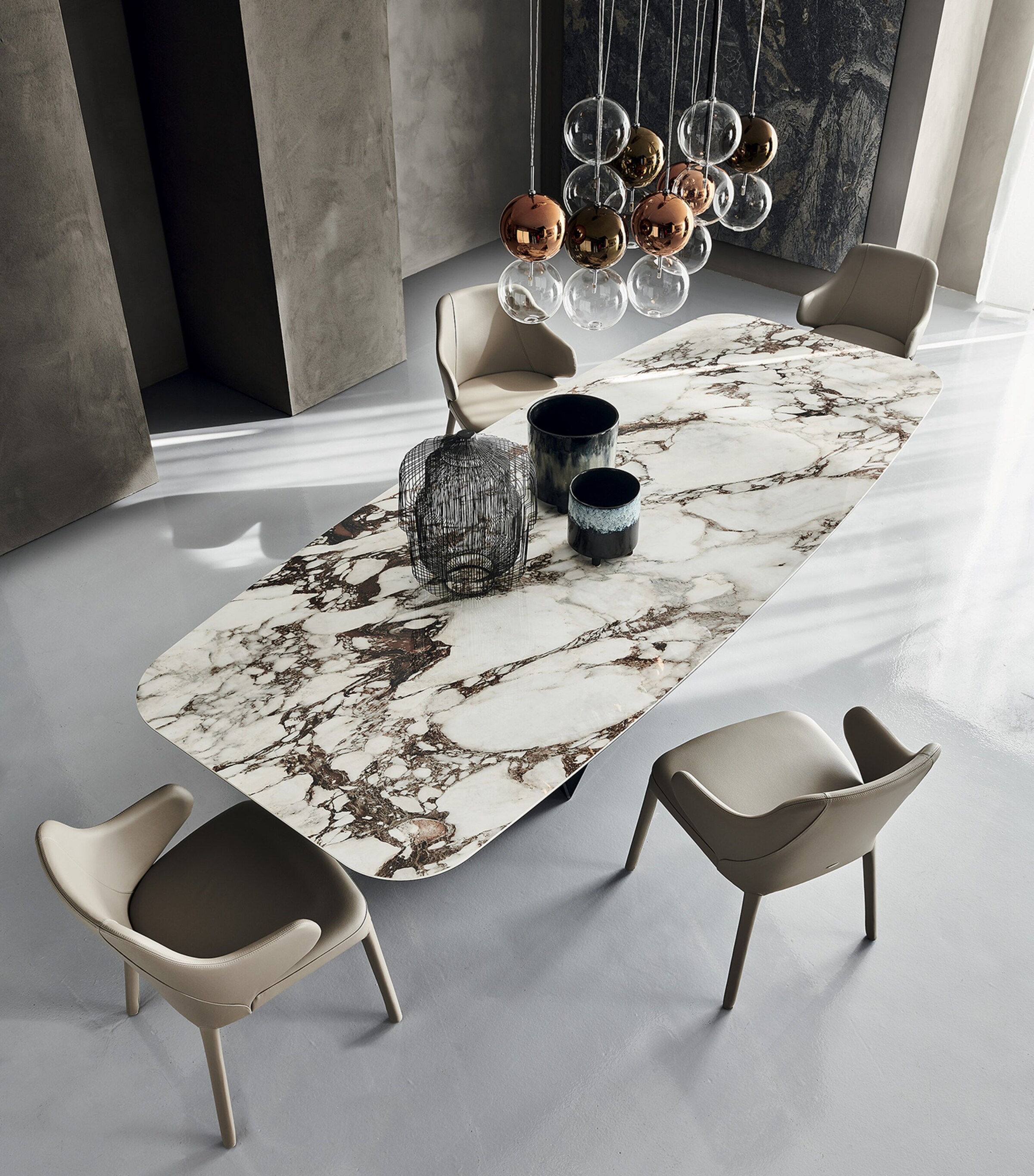Steel and Ceramic Skorpio Keramik Dining Table NEUTRAL Image 4