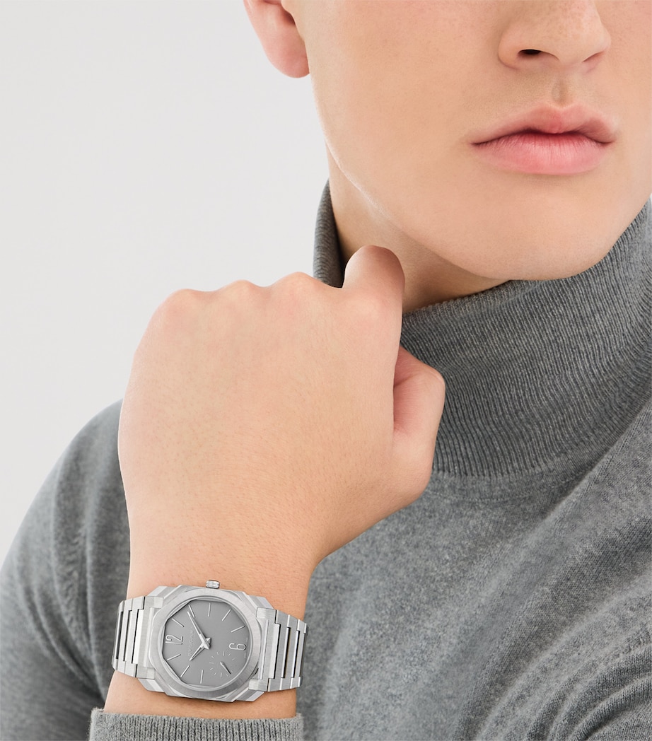 Bvlgari Titanium Octo Finissimo Automatic Watch 37mm Grey Image 6