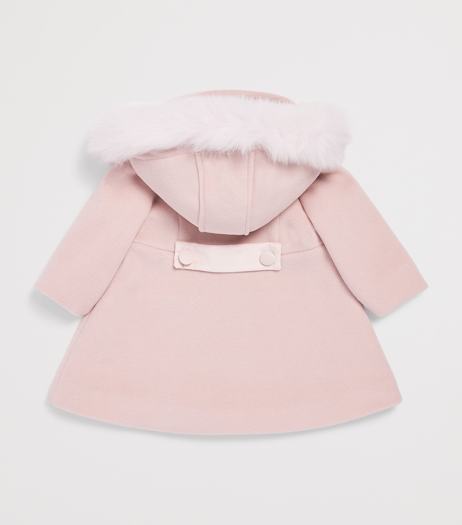 Bimbalo Fur-Trimmed Coat (3-24 Months) Pink Image 2