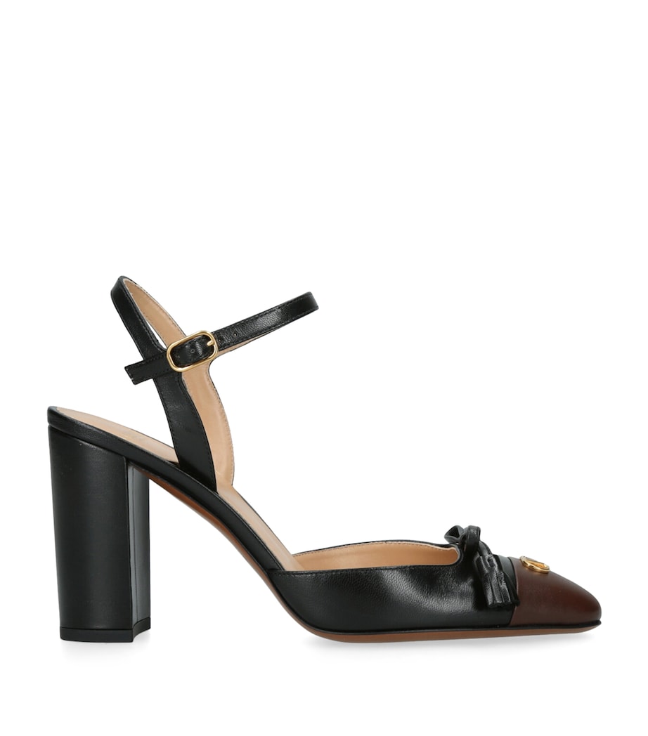 Valentino Garavani Womens Leather Valet Du Roi Pumps Blk/brown Image 1