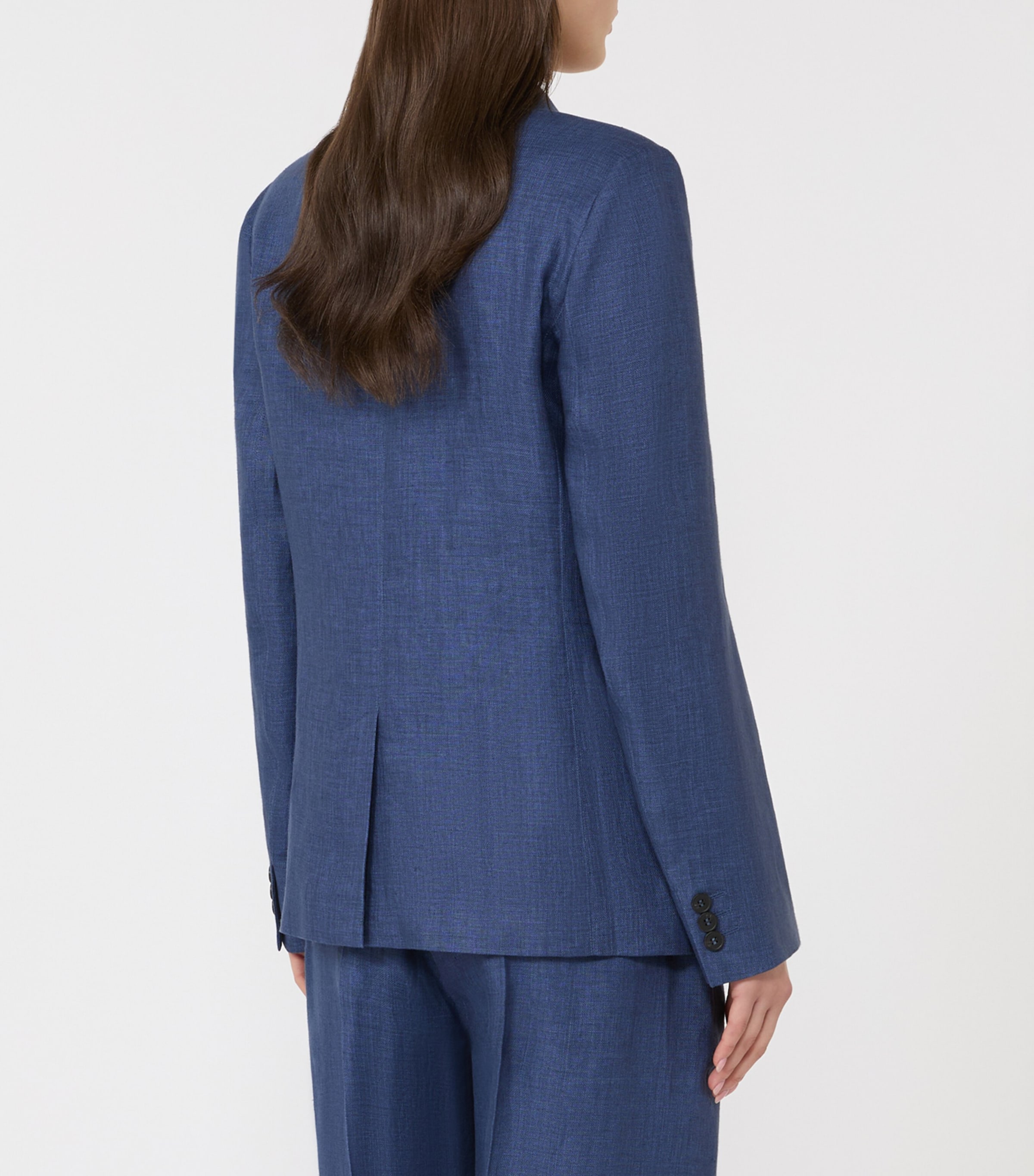 Weekend Max Mara Womens Linen Single-Breasted Blazer Navy Image 3