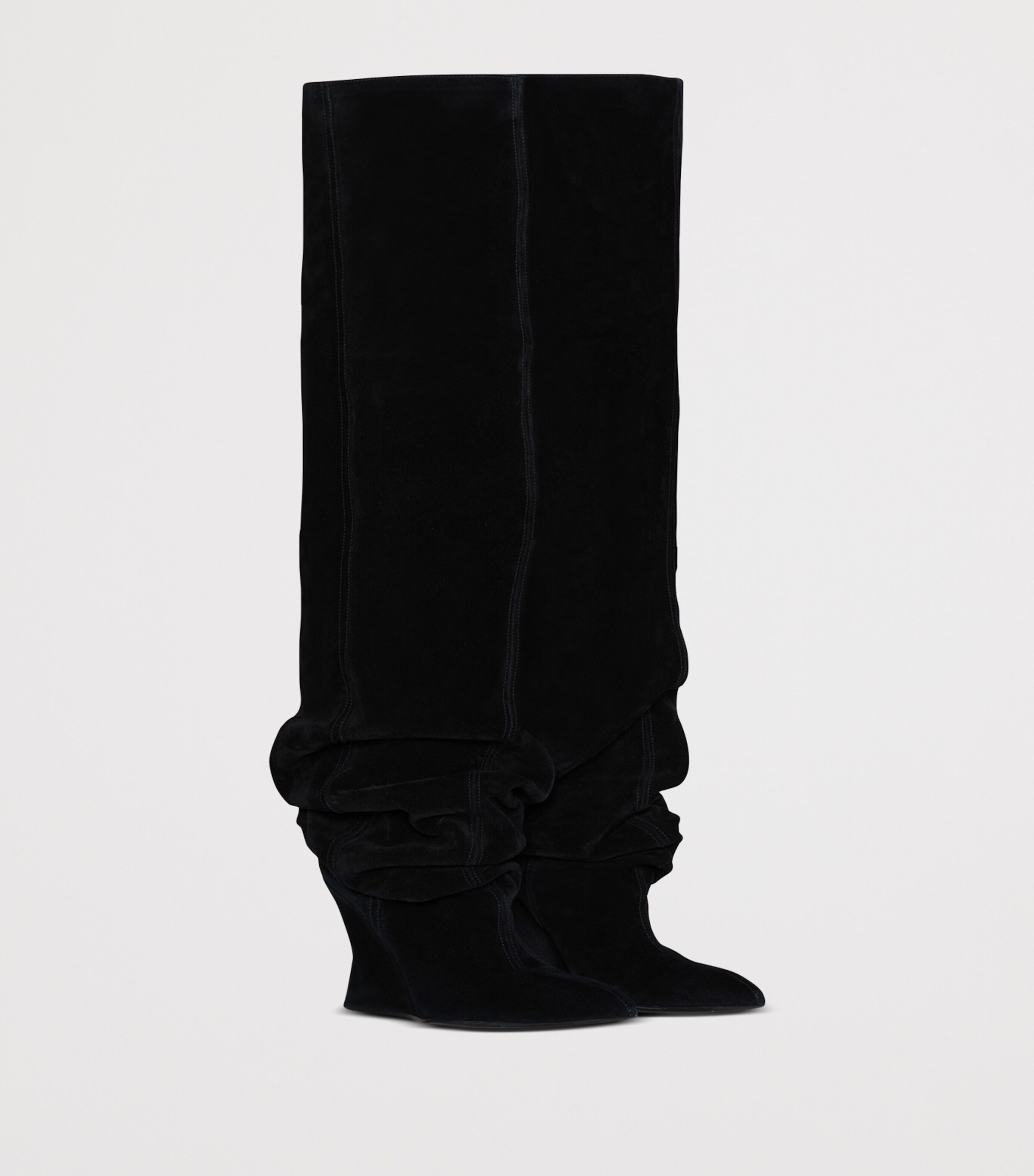 Balmain Black Suede Knee-High Wedge Boots 95 | Harrods UK