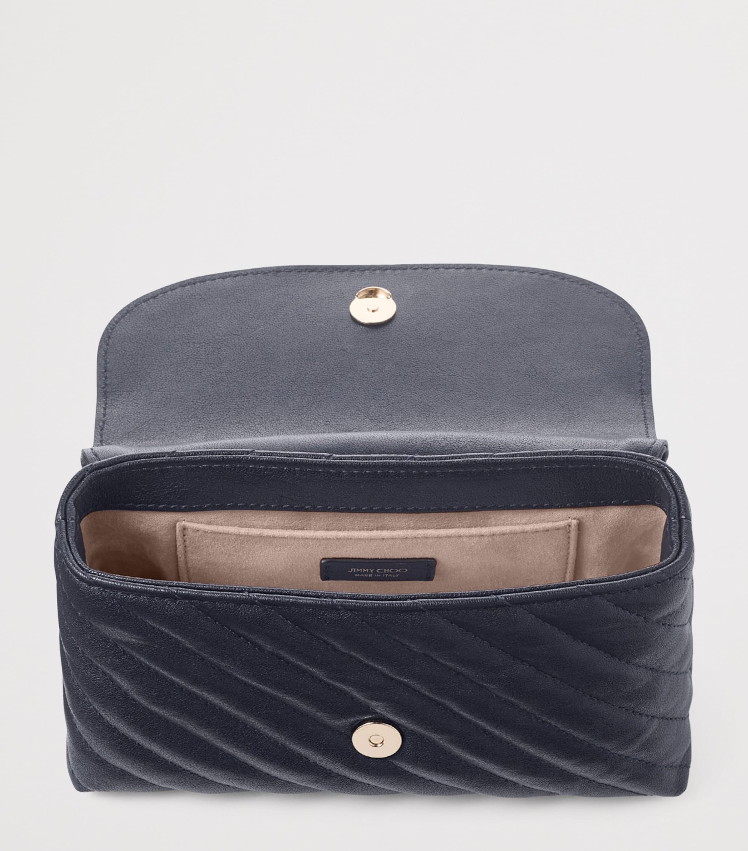 Medium Quilted Leather Curve Cross-Body Bag MARINE/SHINY GOLD Image 4