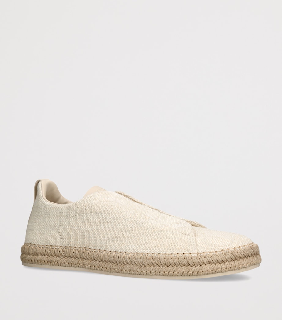 Canvas Triple Stitch Espadrilles BEIGE Image 3