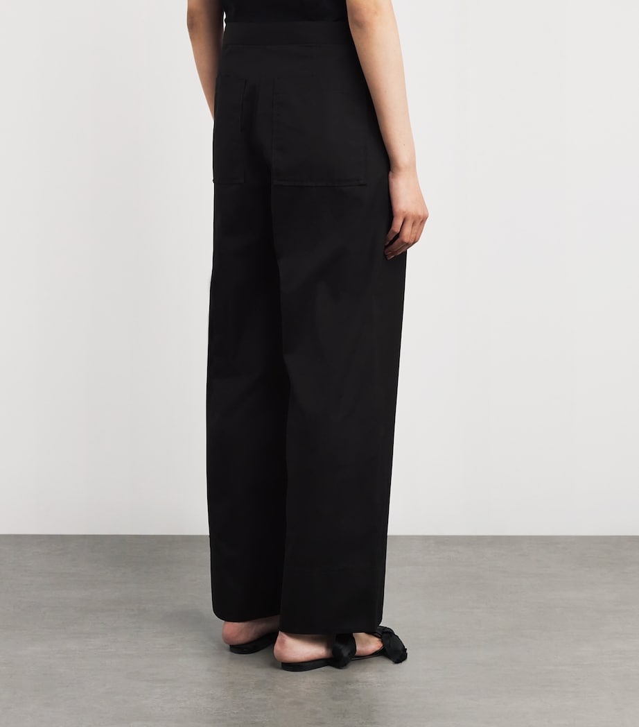 Organic Cotton Twisted Seam Trousers 001 BLACK Image 4
