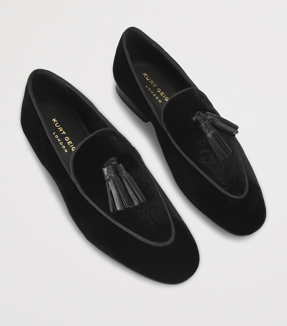 Velvet Bedford Tassel Loafers BLACK Image 4