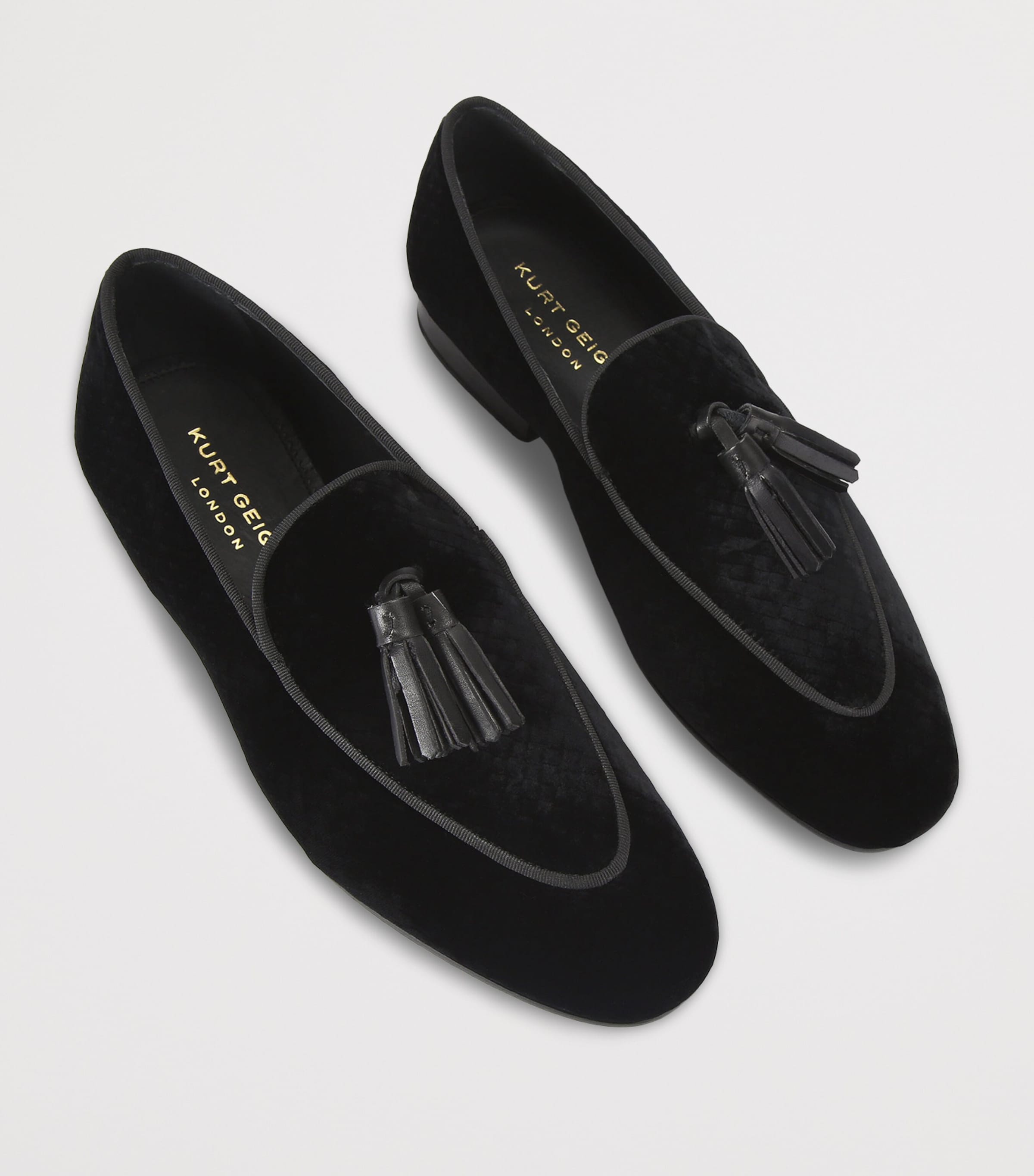 Kurt Geiger Elegant Brown Velvet Top Loafers with Tassels KG Kurt Geiger Morly Tassel Loafers, Gold main image 4