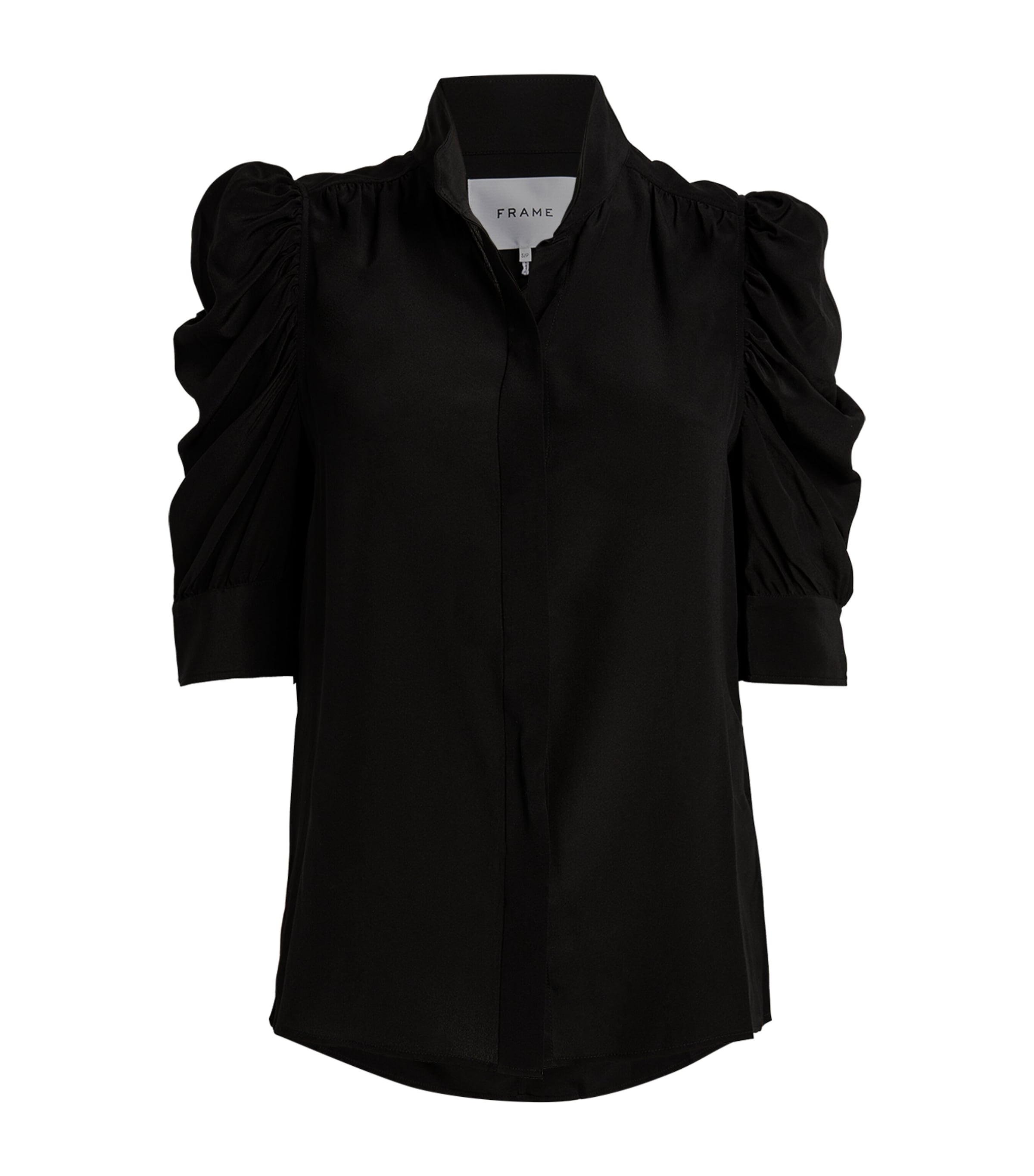 Frame Gillian Oberteil Aus Seidensatin Mit Raffung In Black