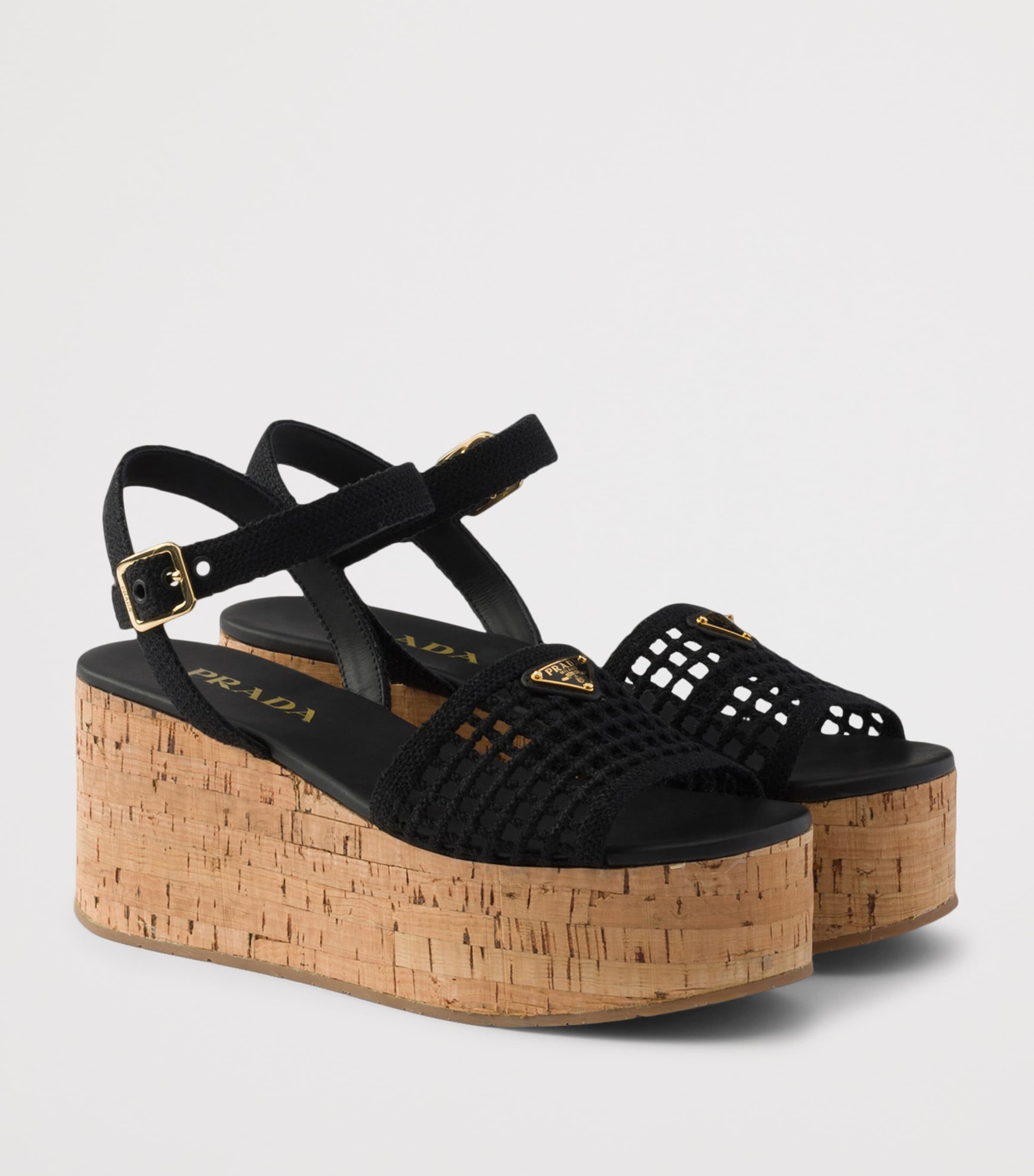 Prada Crochet Sandals Black Image 2