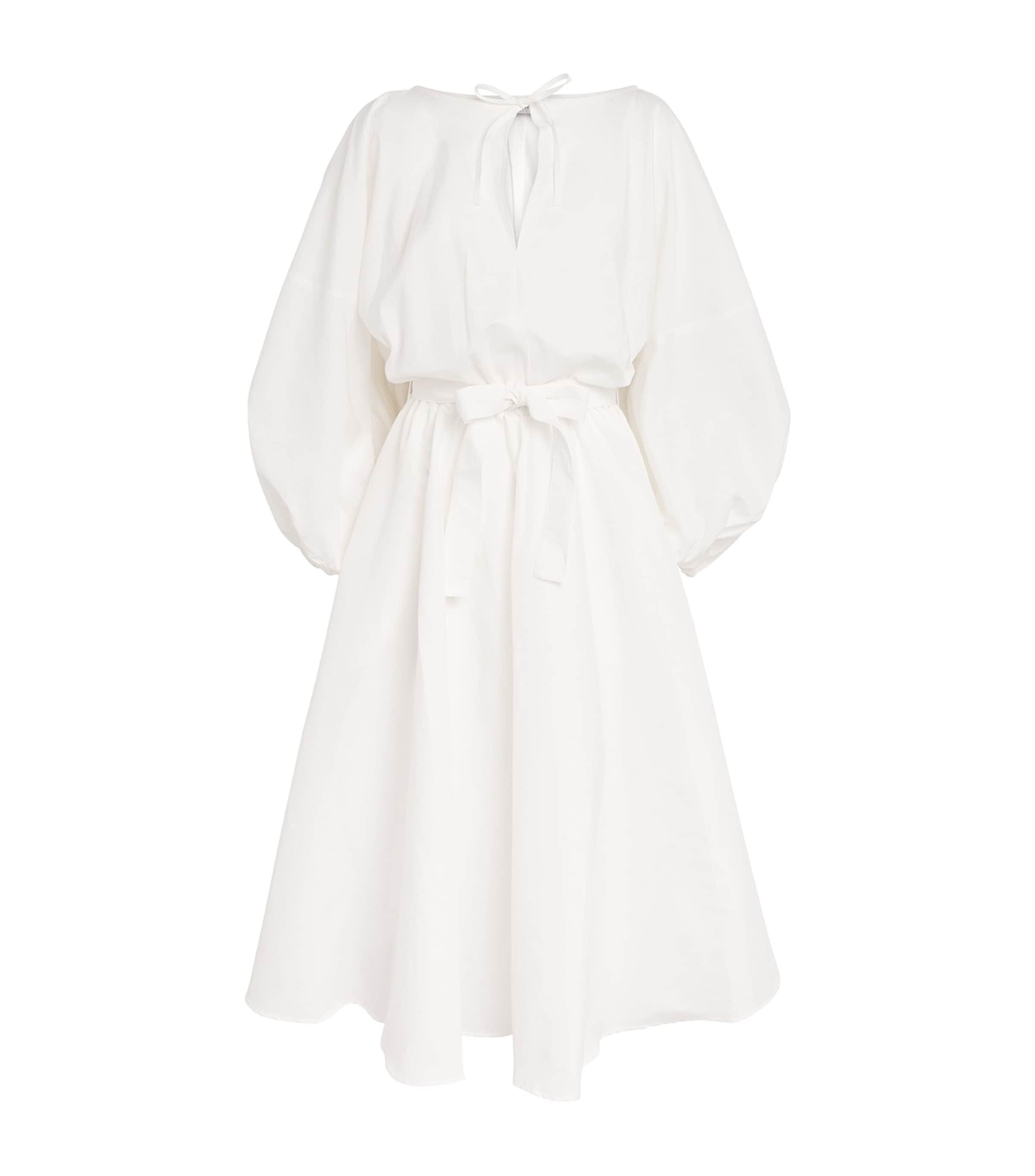 Palmer//Harding Womens Sonnet Midi Dress White Linen Blend Image 1