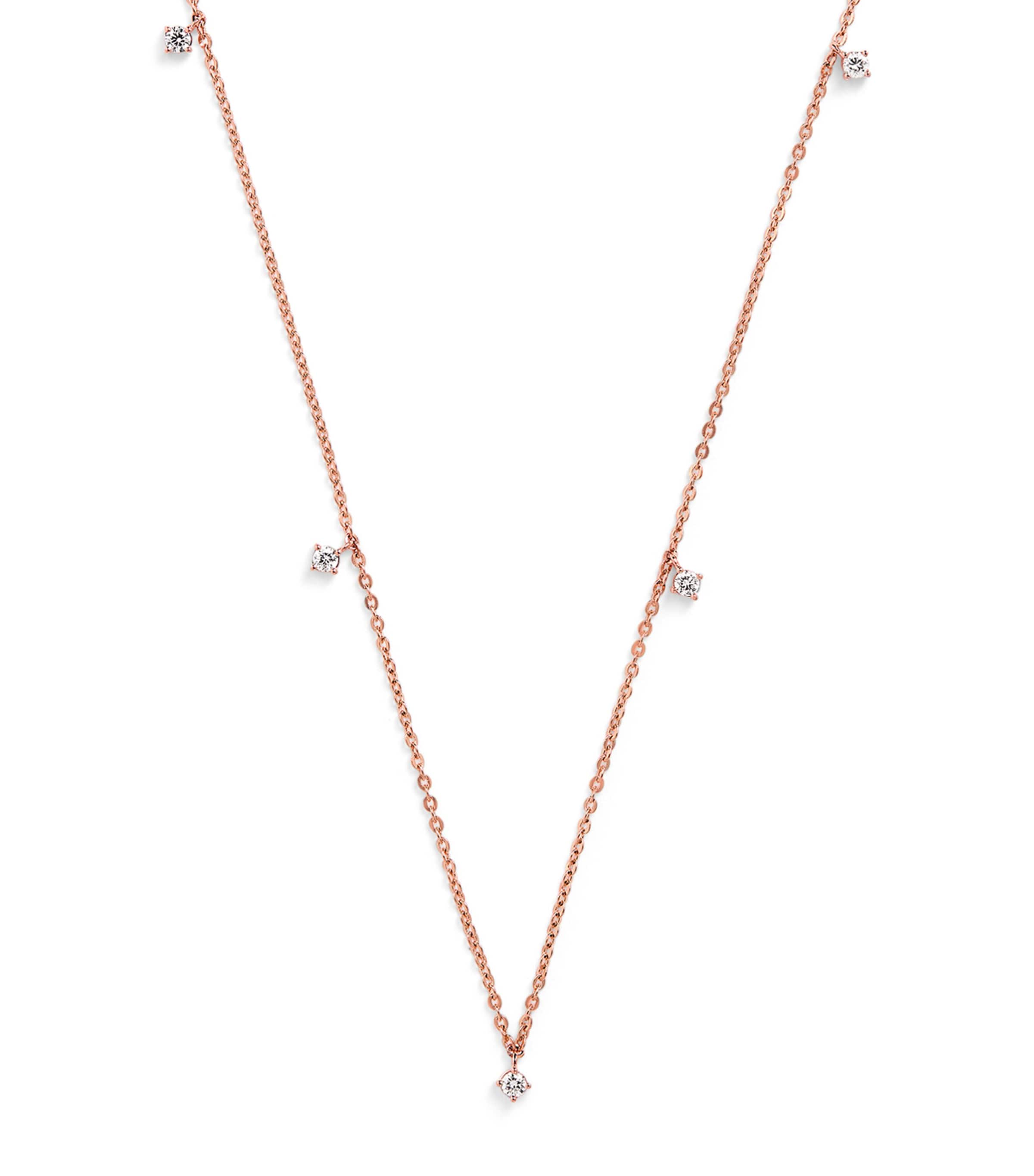 Harrods Rose Gold And Diamond Necklace In Gold