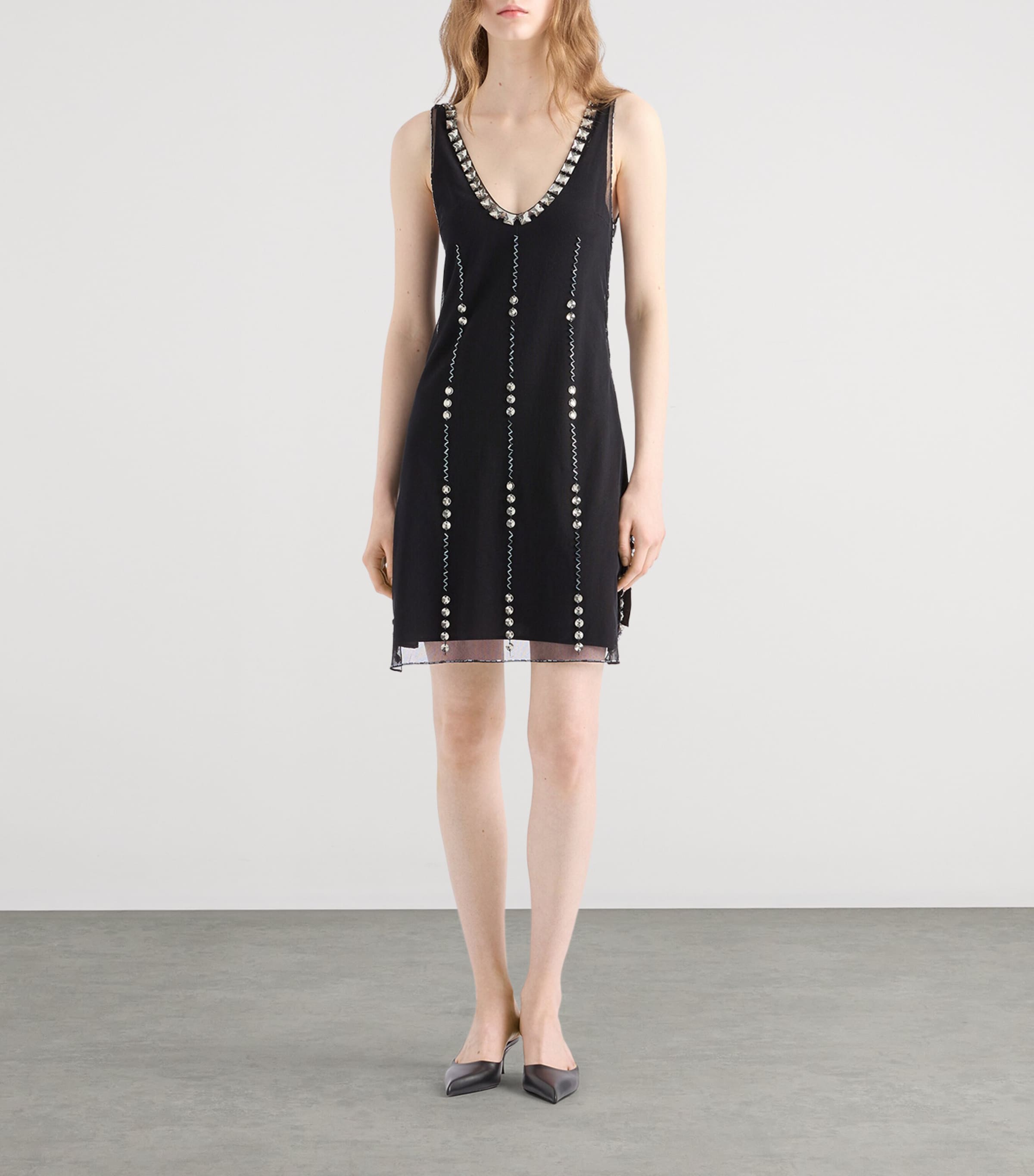 Tulle Embellished Mini Dress F0002 Image 2