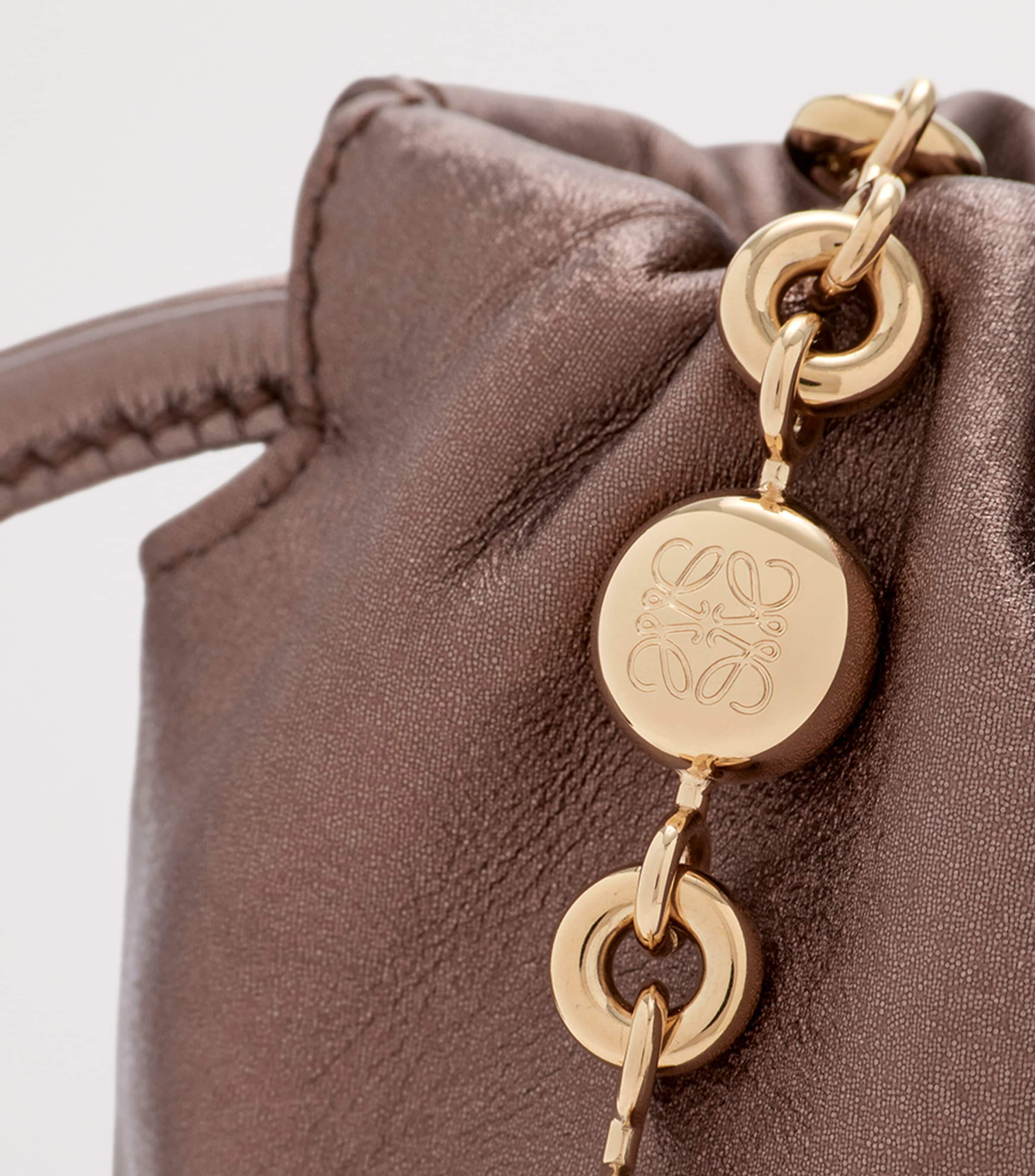 Mini Moiré Print Flamenco Purse BRONZE Image 7