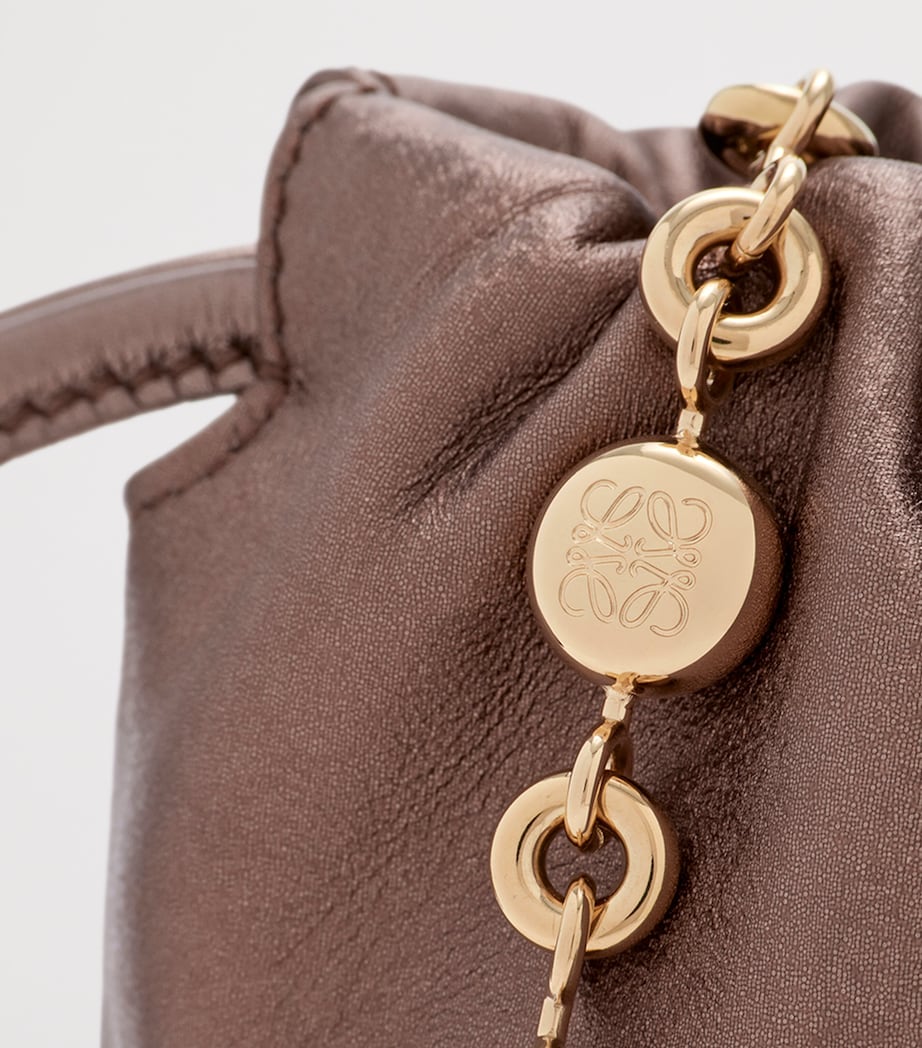 Mini Moiré Print Flamenco Purse BRONZE Image 7