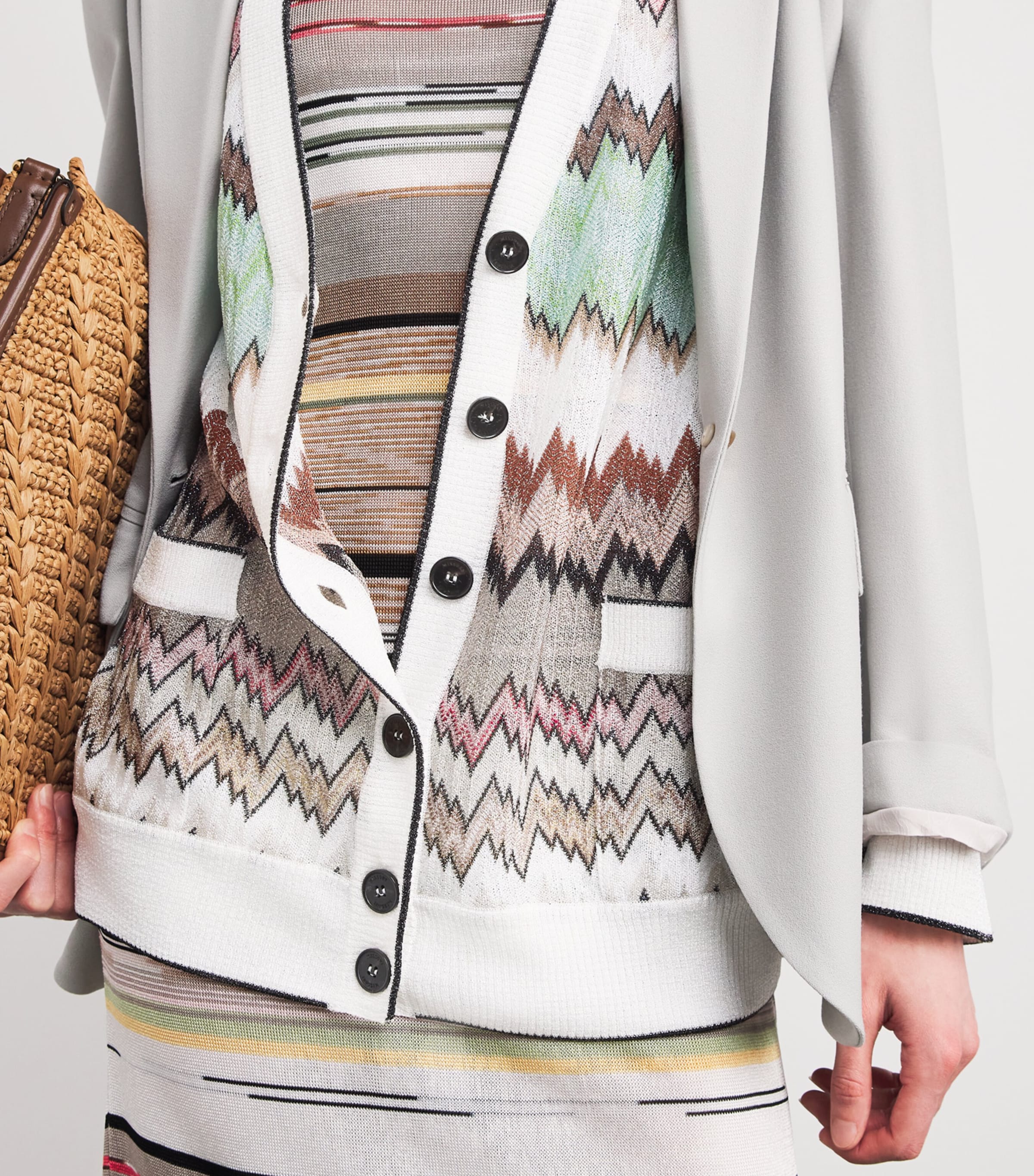 Snake V-Neck Cardigan SM9Y3 MULTI W WHITE Image 6