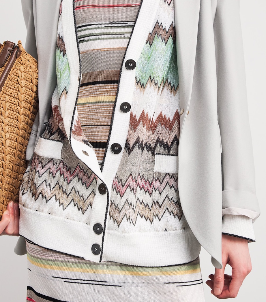 Snake V-Neck Cardigan SM9Y3 MULTI W WHITE Image 6