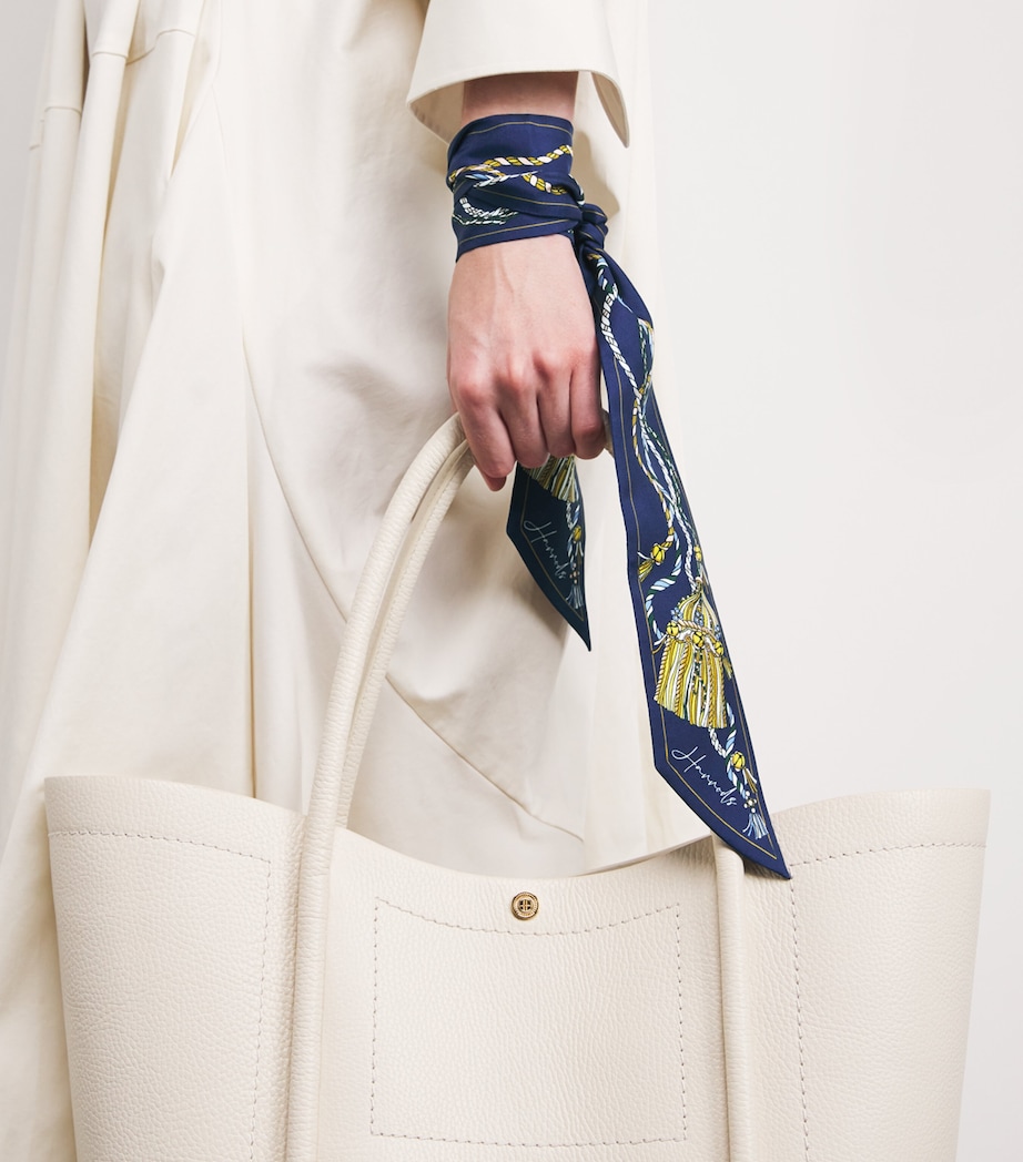 Silk Tassel Scarf NAVY Image 3