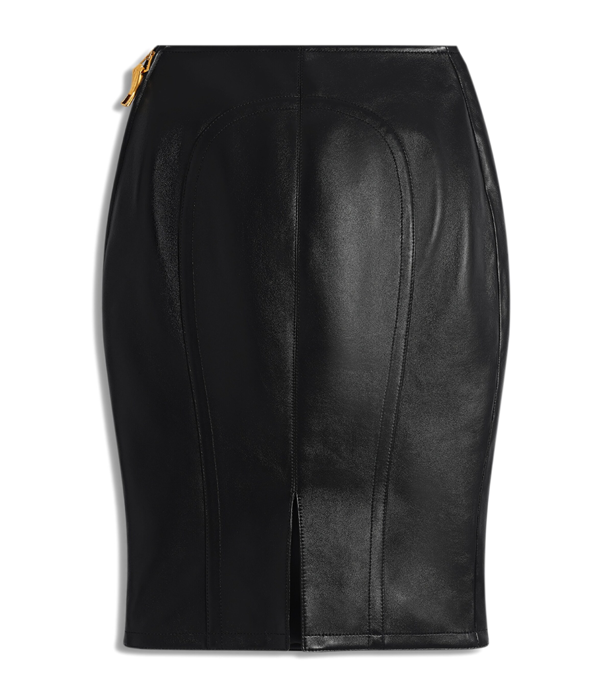 Schiaparelli Womens Leather Pencil Skirt Black Image 6