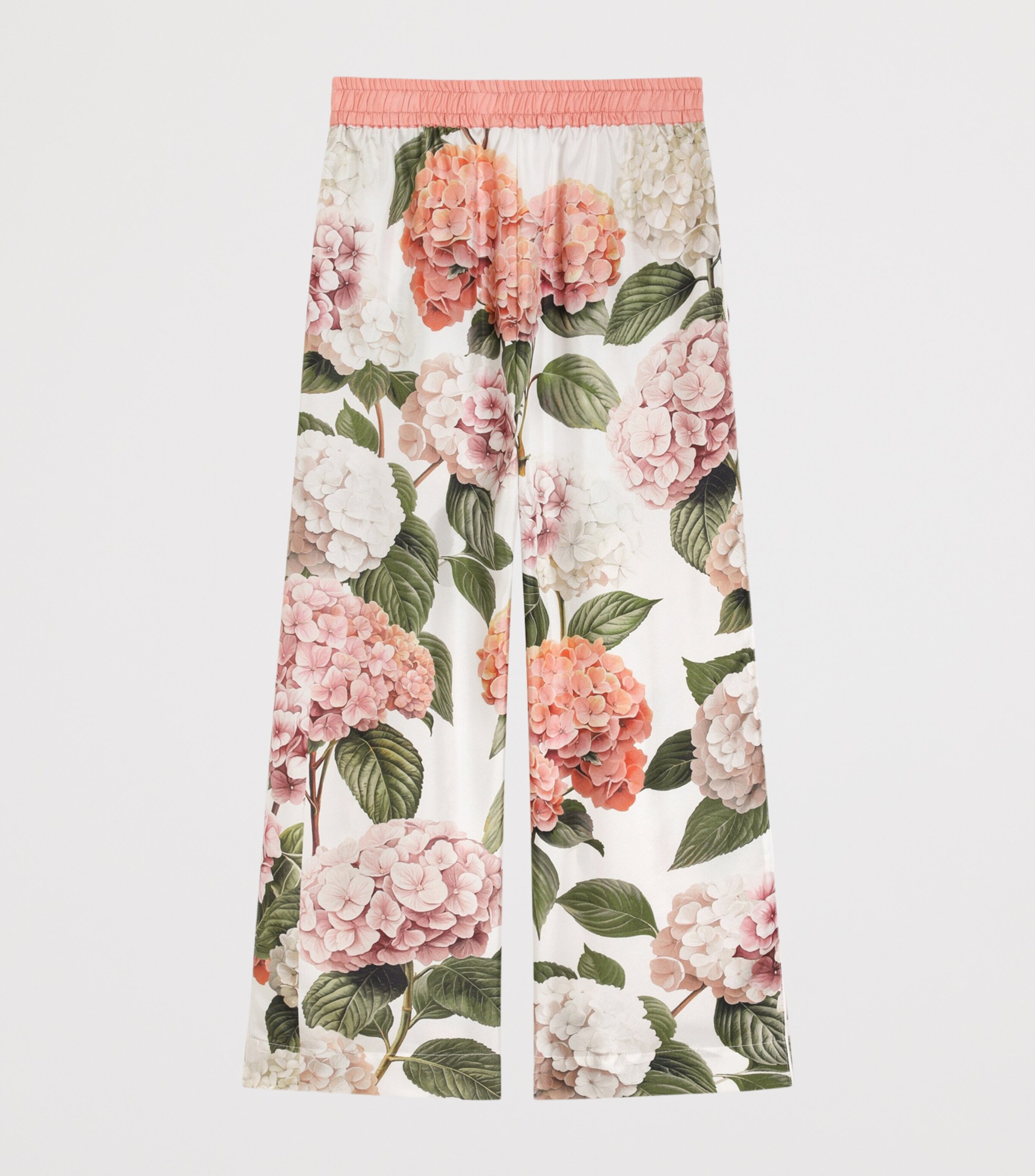 Dolce&Gabbana Kids Silk Hydrangea Print Trousers (8-12+ Years) Ortensie Bordo Image 2