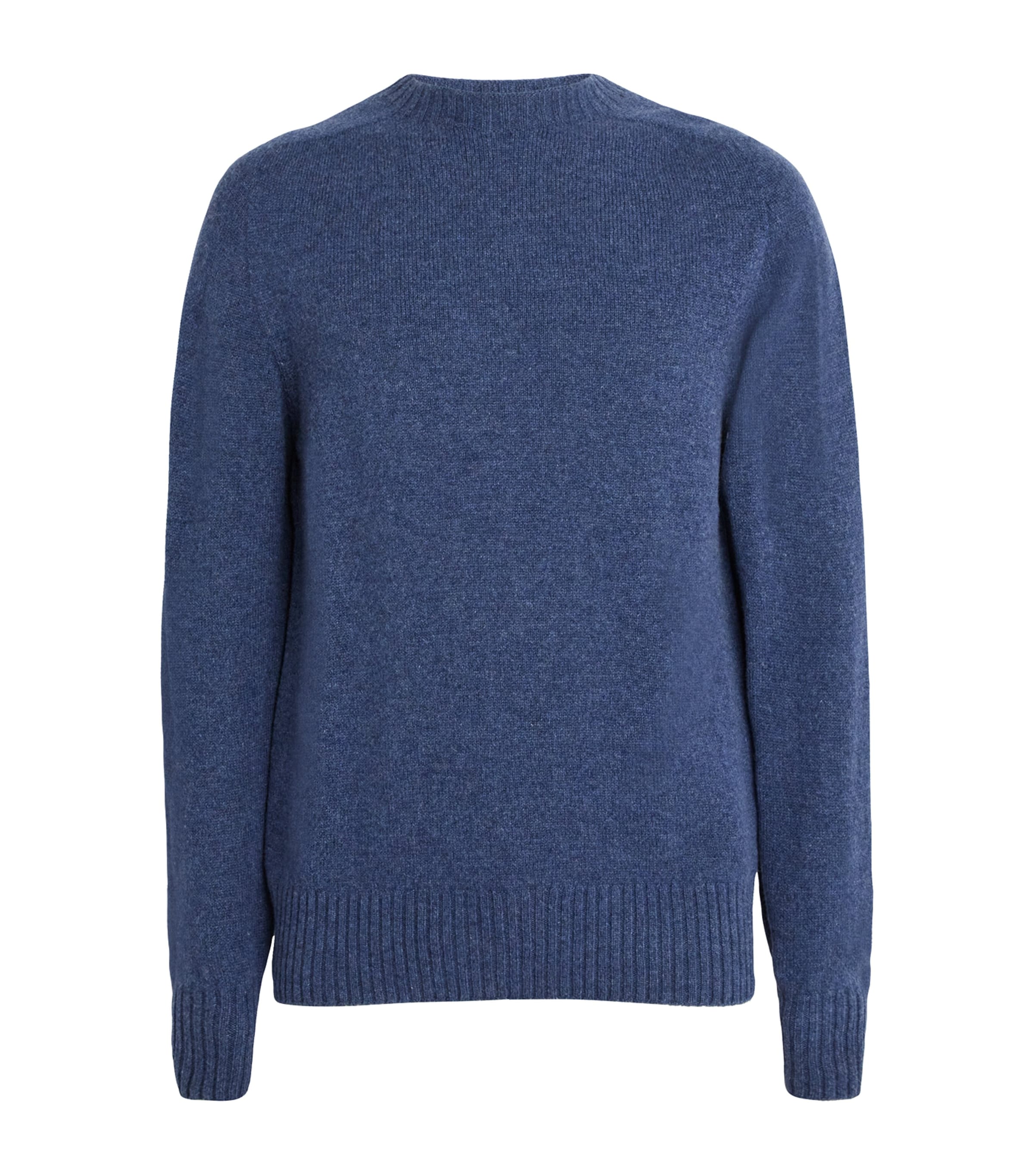 Officine Generale Seamless Wool Sweater In Blue/navy