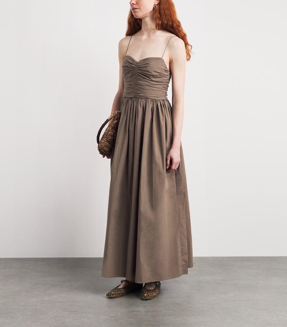 Matteau Womens Organic Cotton Gathered Midi Dress Birchbir Image 2
