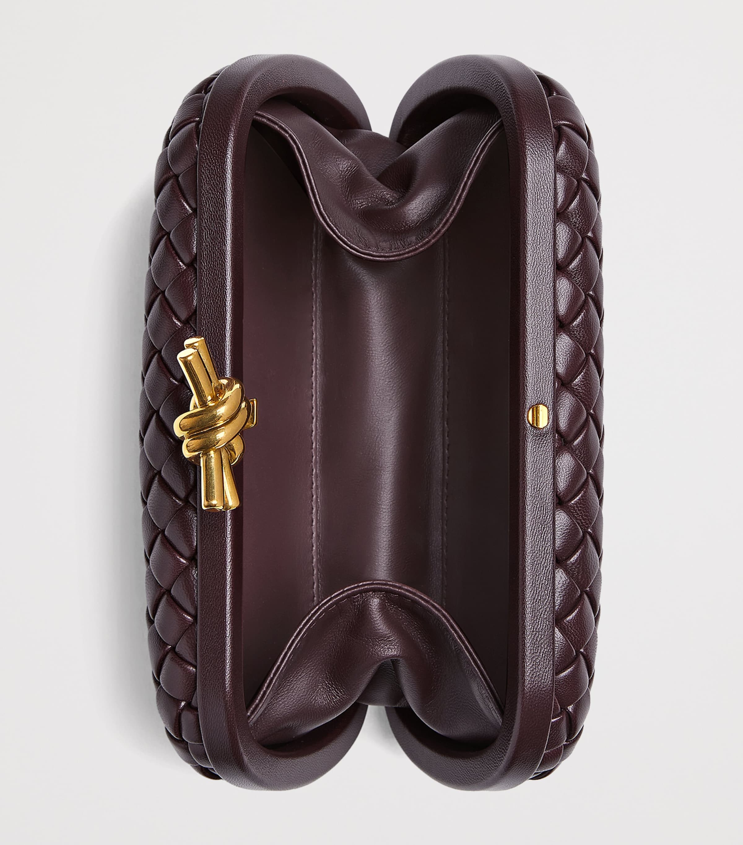 Leather Knot Minaudiere Clutch Bag 2264 Image 3