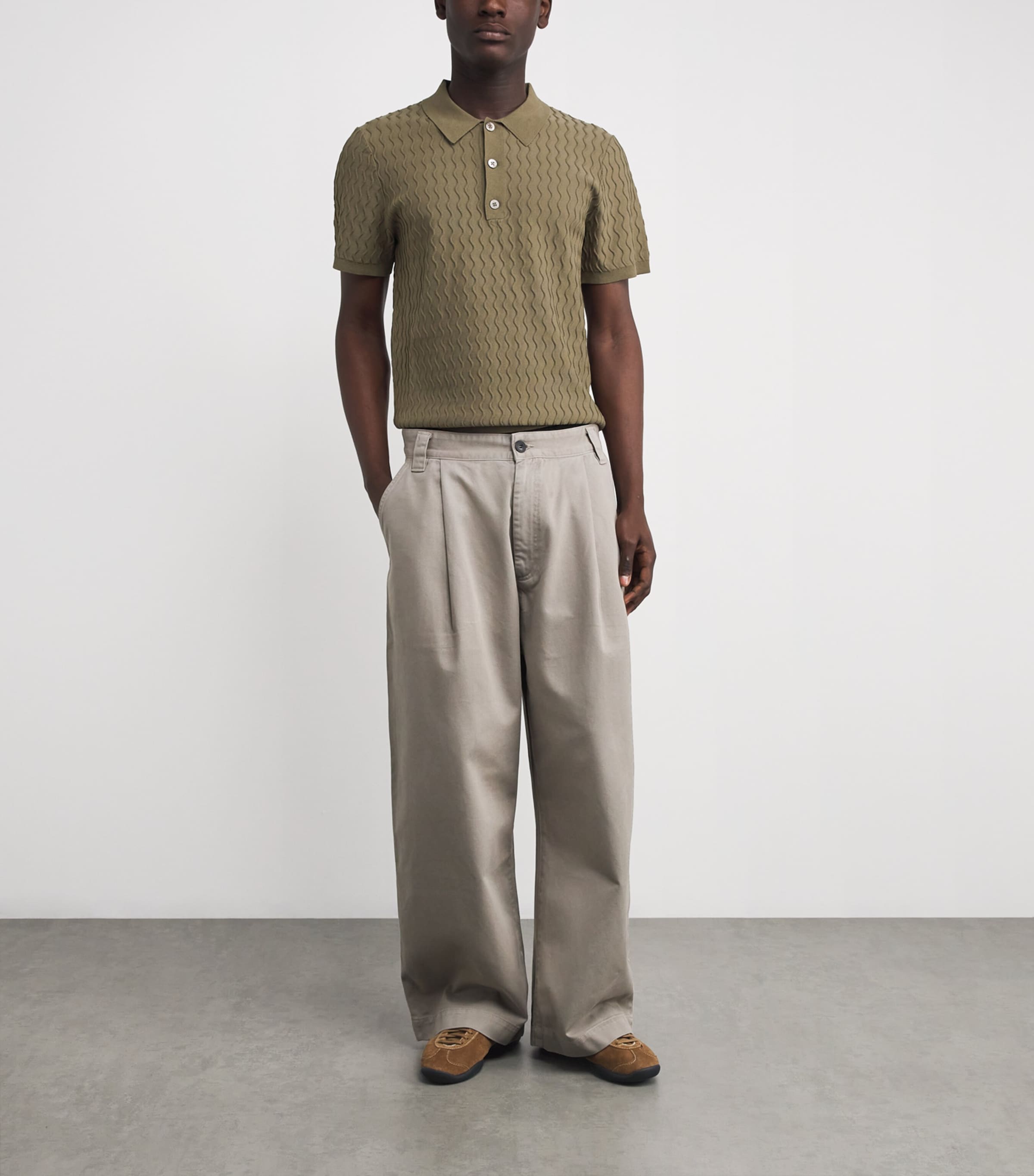 CHÉ Mens Cotton Quinn Polo Shirt Khaki Image 2