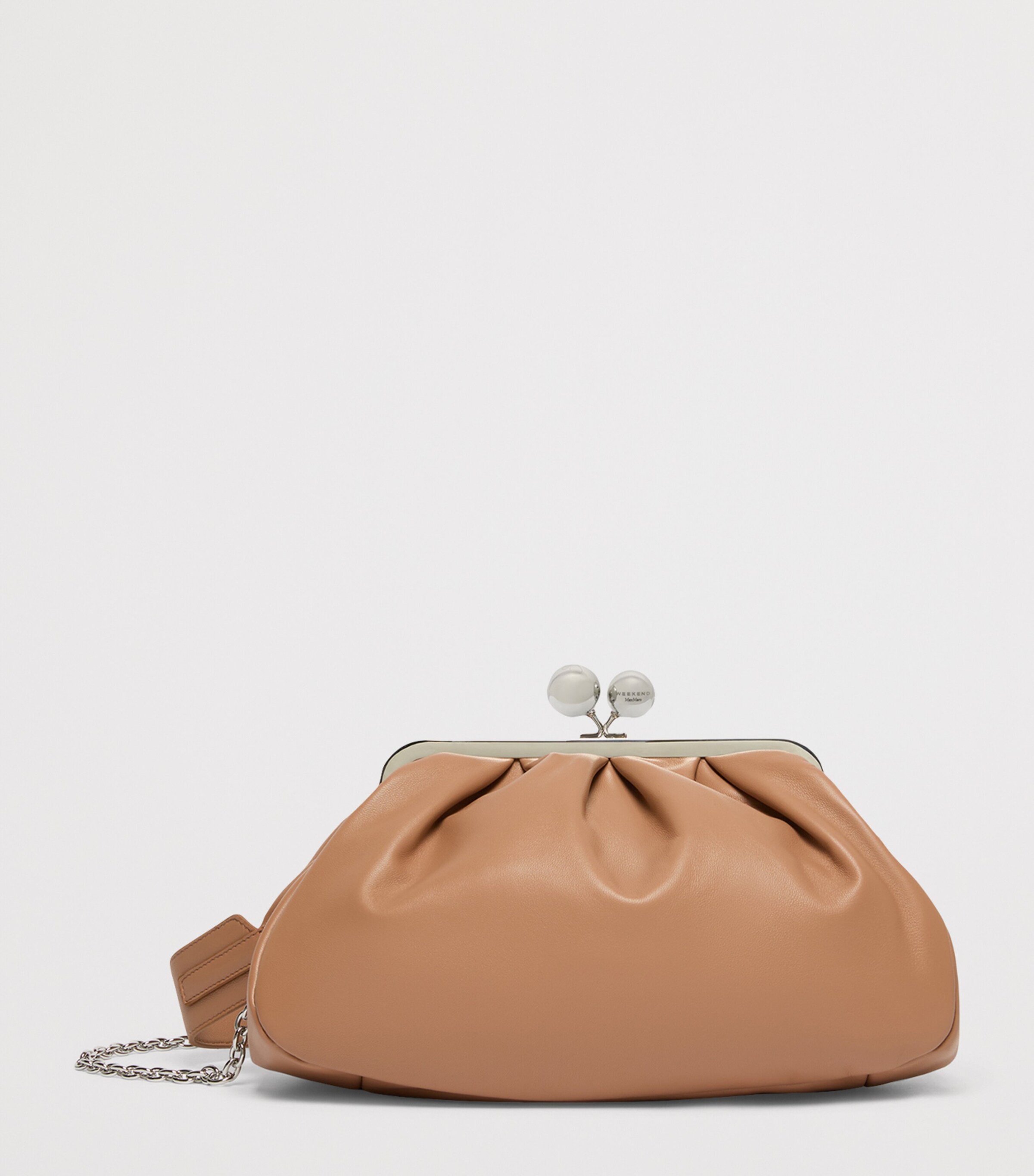 Weekend Max Mara Medium Leather Pasticcino Clutch Bag Nudo Image 3
