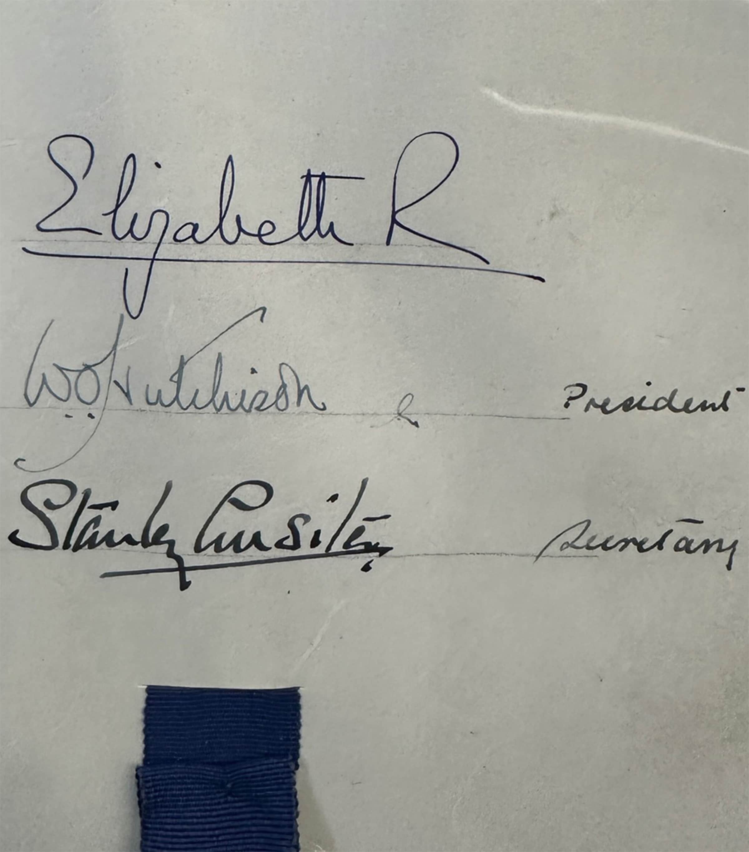 Queen Elizabeth II Signed 1954 Document Framed Display MULTI Image 4