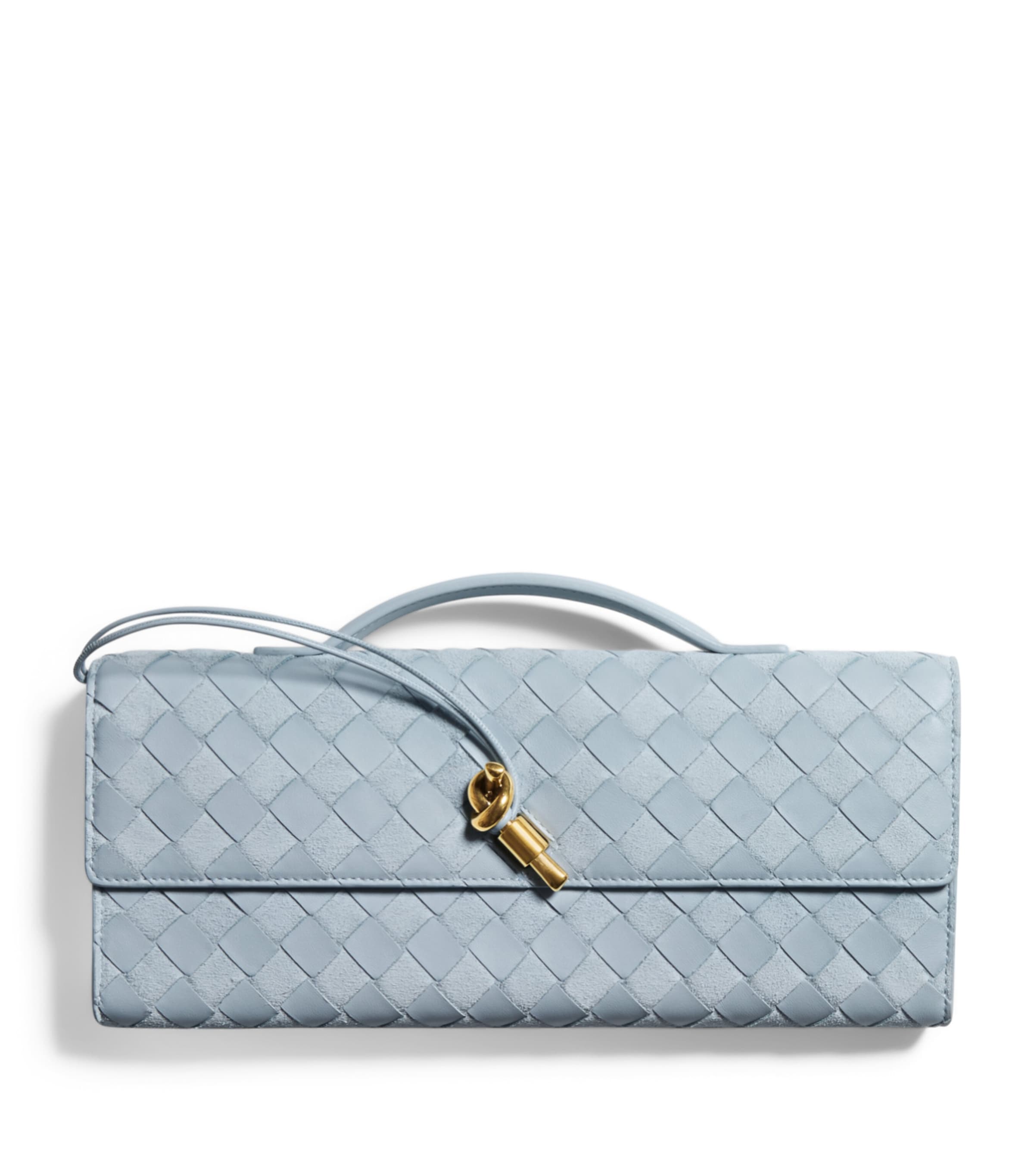 Bottega Veneta Suede and Leather Andiamo Clutch Bag