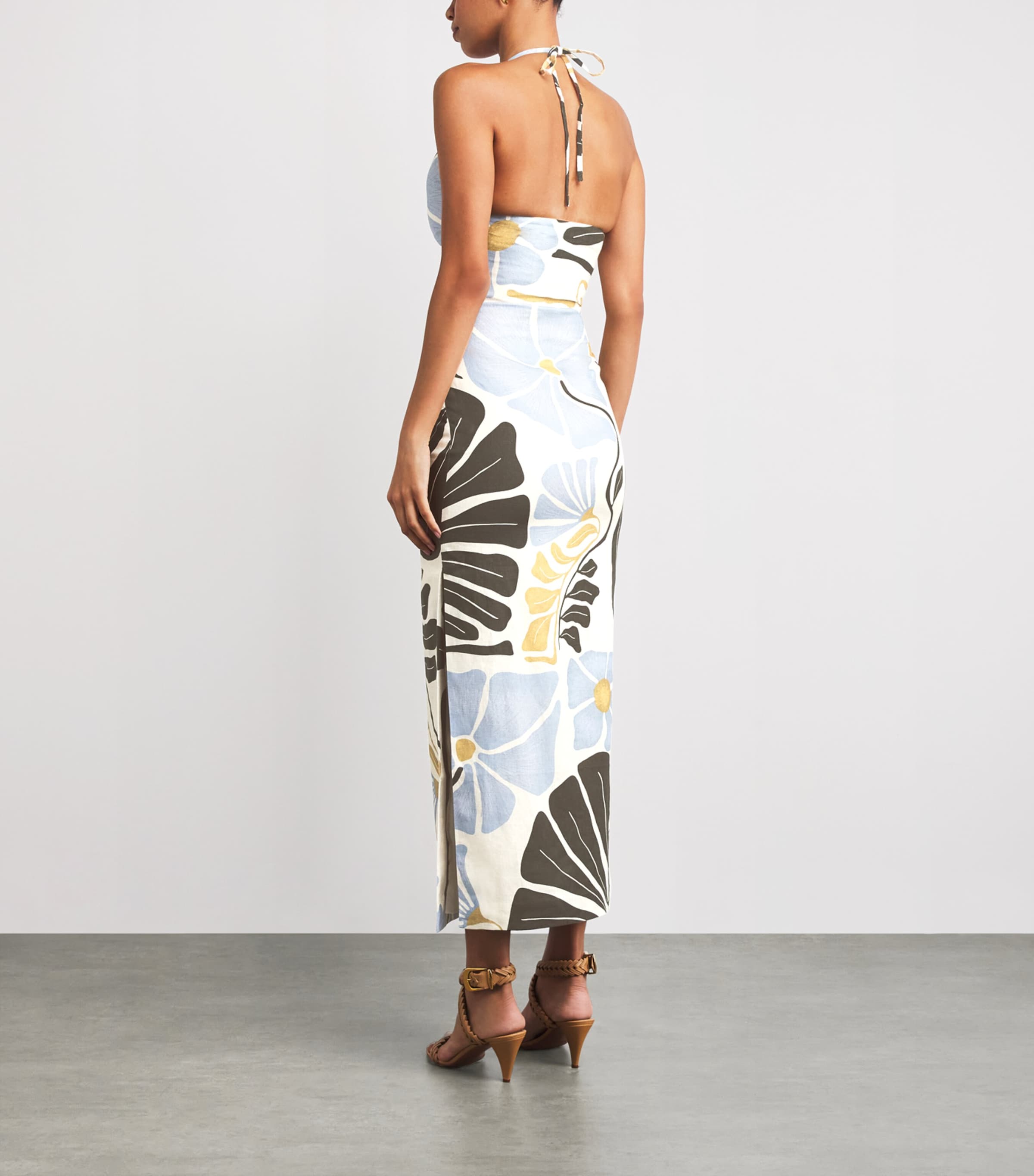 Linen Lola Halterneck Maxi Dress FIORELLO VERDE Image 3