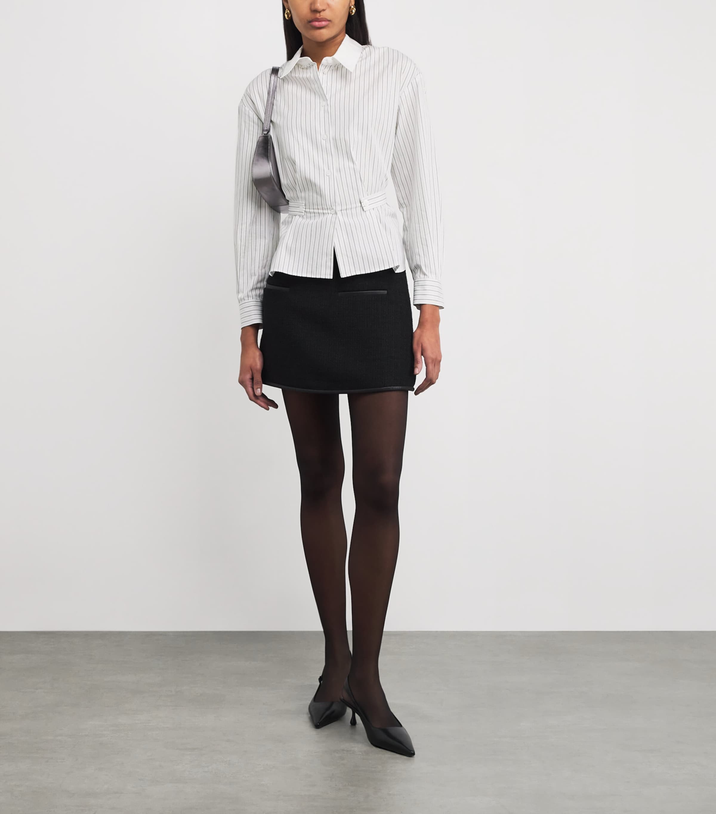 Cotton Cinched Stripe Shirt DUAL-COLOR Image 2