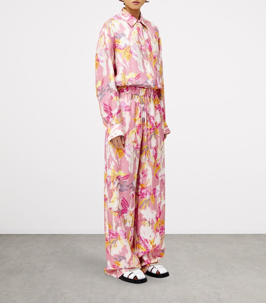 Silk Floral Pyjama Trousers 5067 Image 3