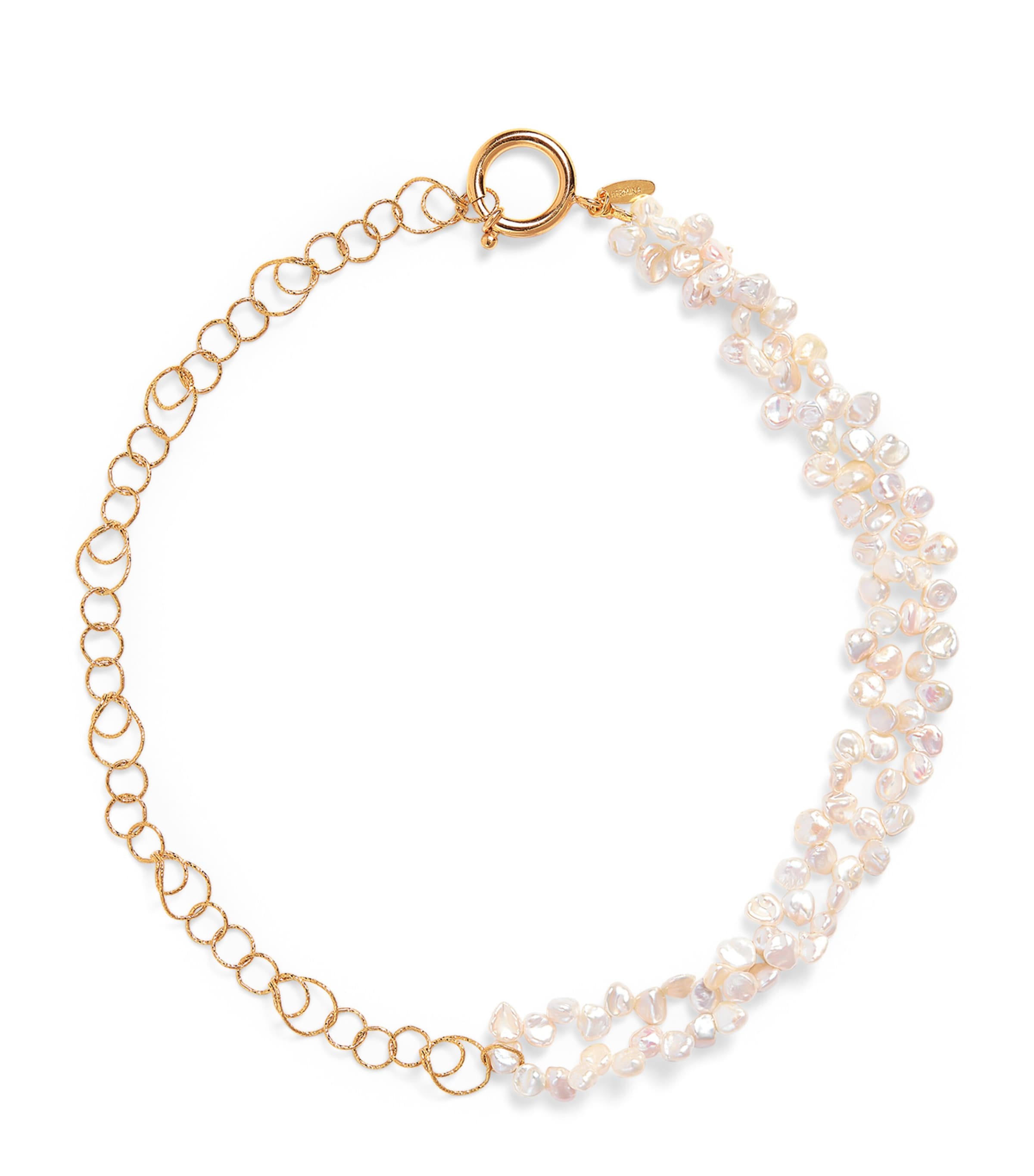 Gold-Plated and Freshwater Pearl Medea Necklace