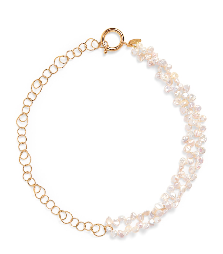 Gold-Plated and Freshwater Pearl Medea Necklace GOLD/PEARL Image 1