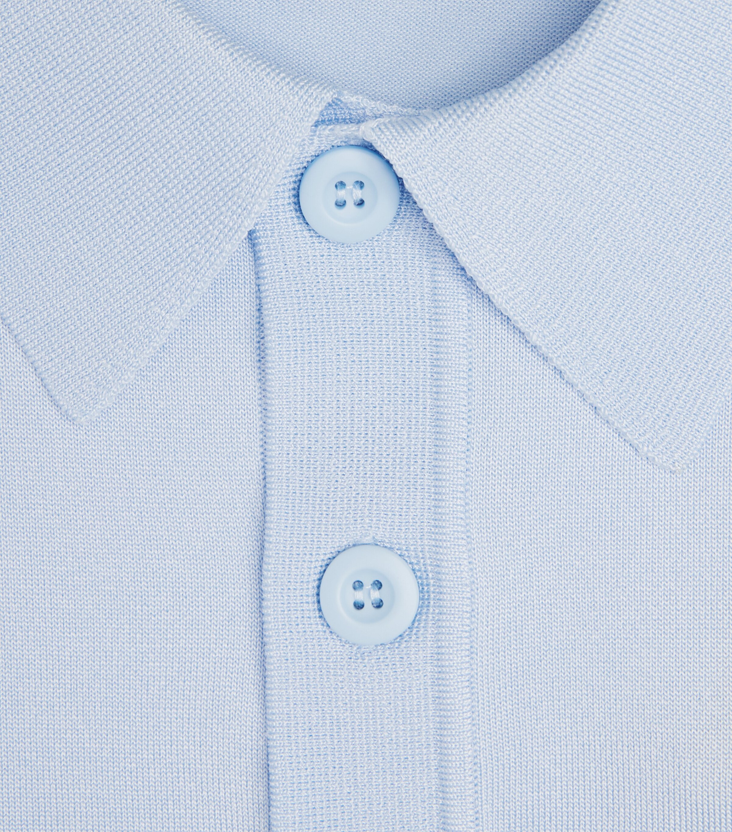 Sandro Paris Mens Knitted Polo Shirt Blue Sky Image 6