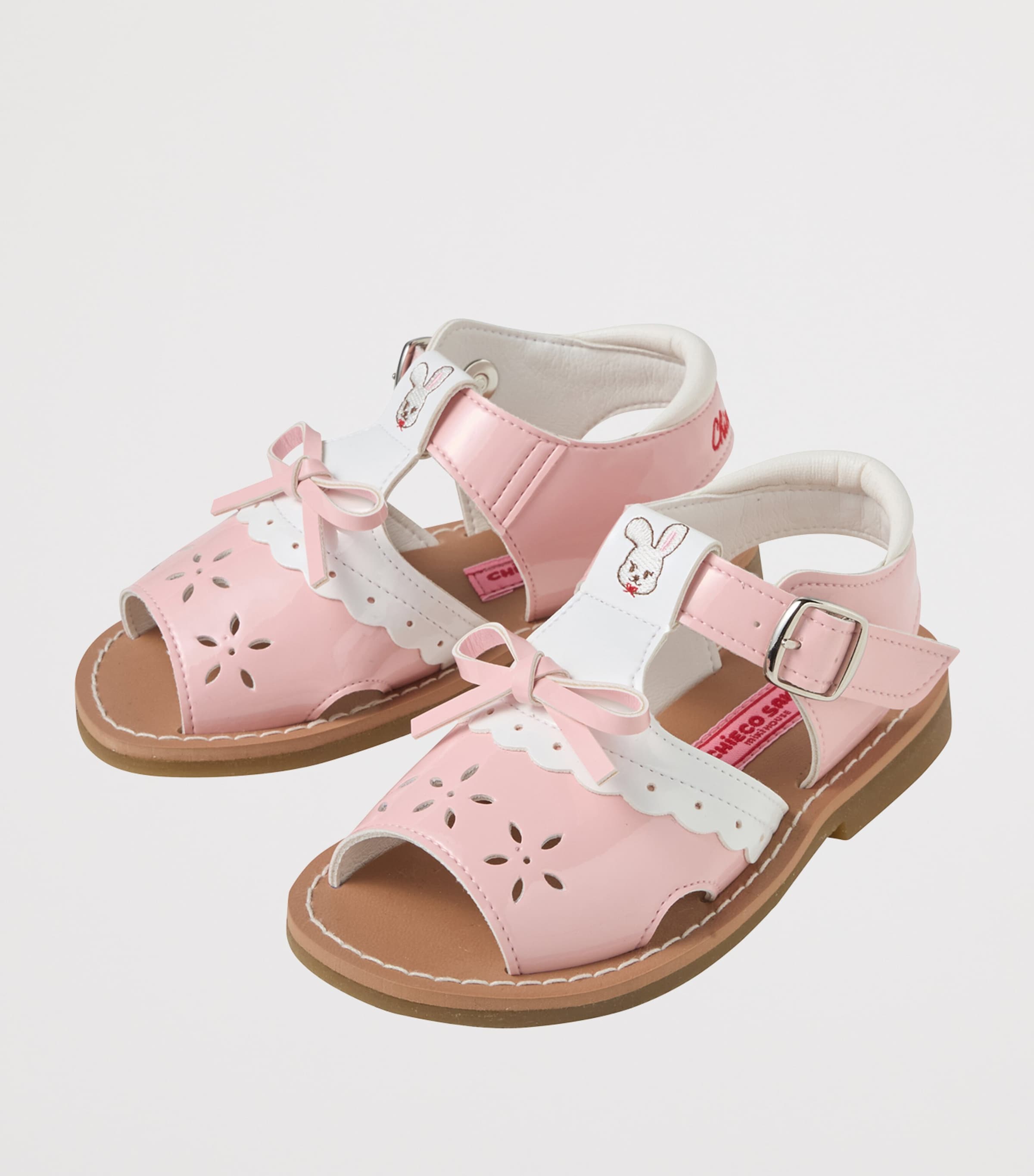 Miki House Scallop-Detail Bunny Sandals Image 2