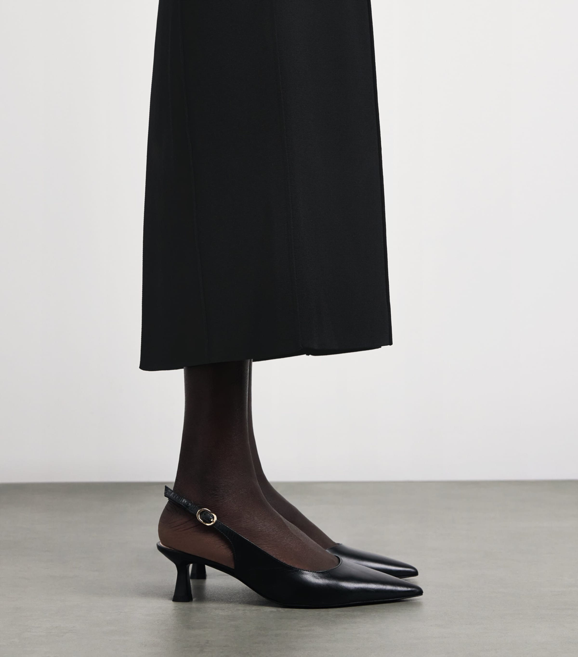 Milano Knit Mille Midi Dress BLACK Image 4