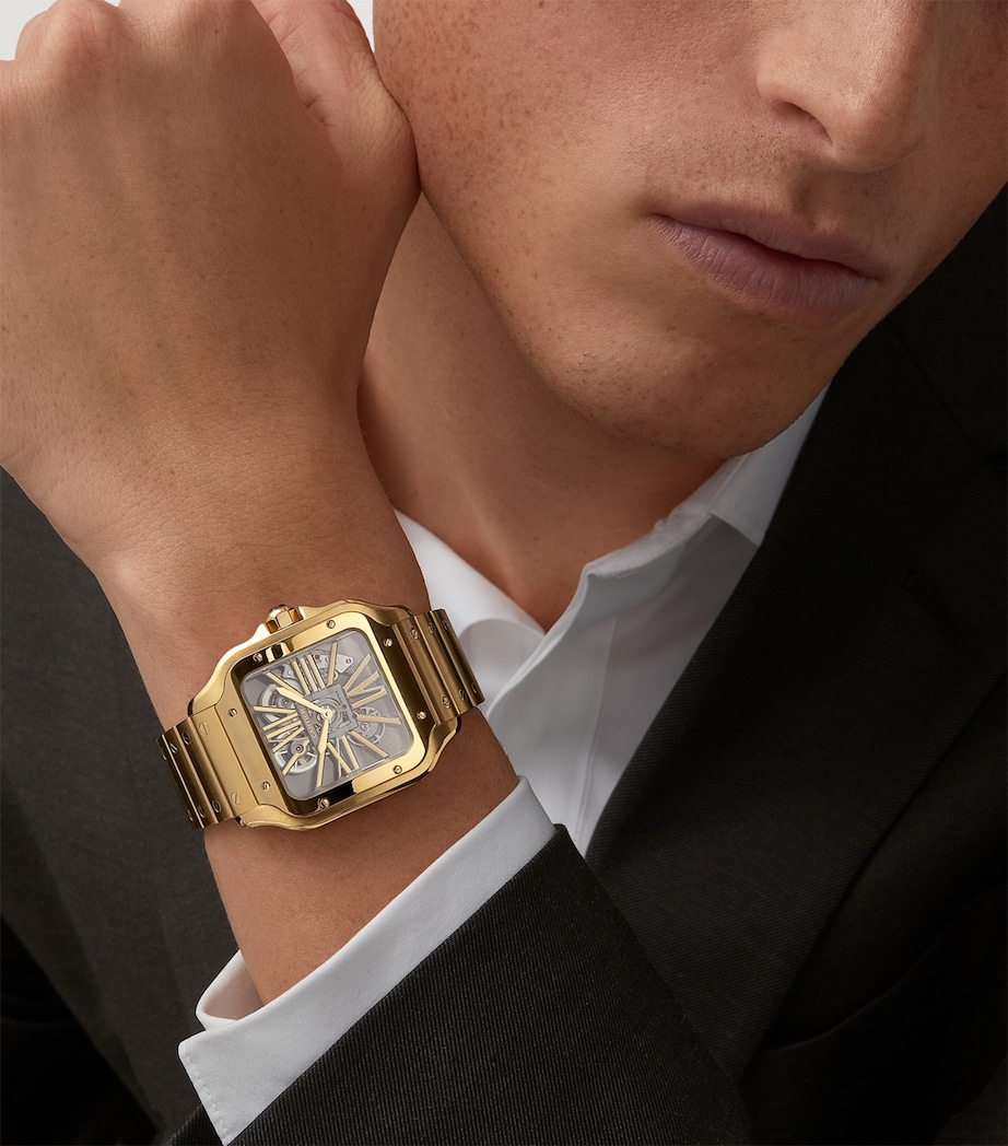 Cartier Large Yellow Gold Santos de Skeleton Watch 28mm Yellow Gold Image 2