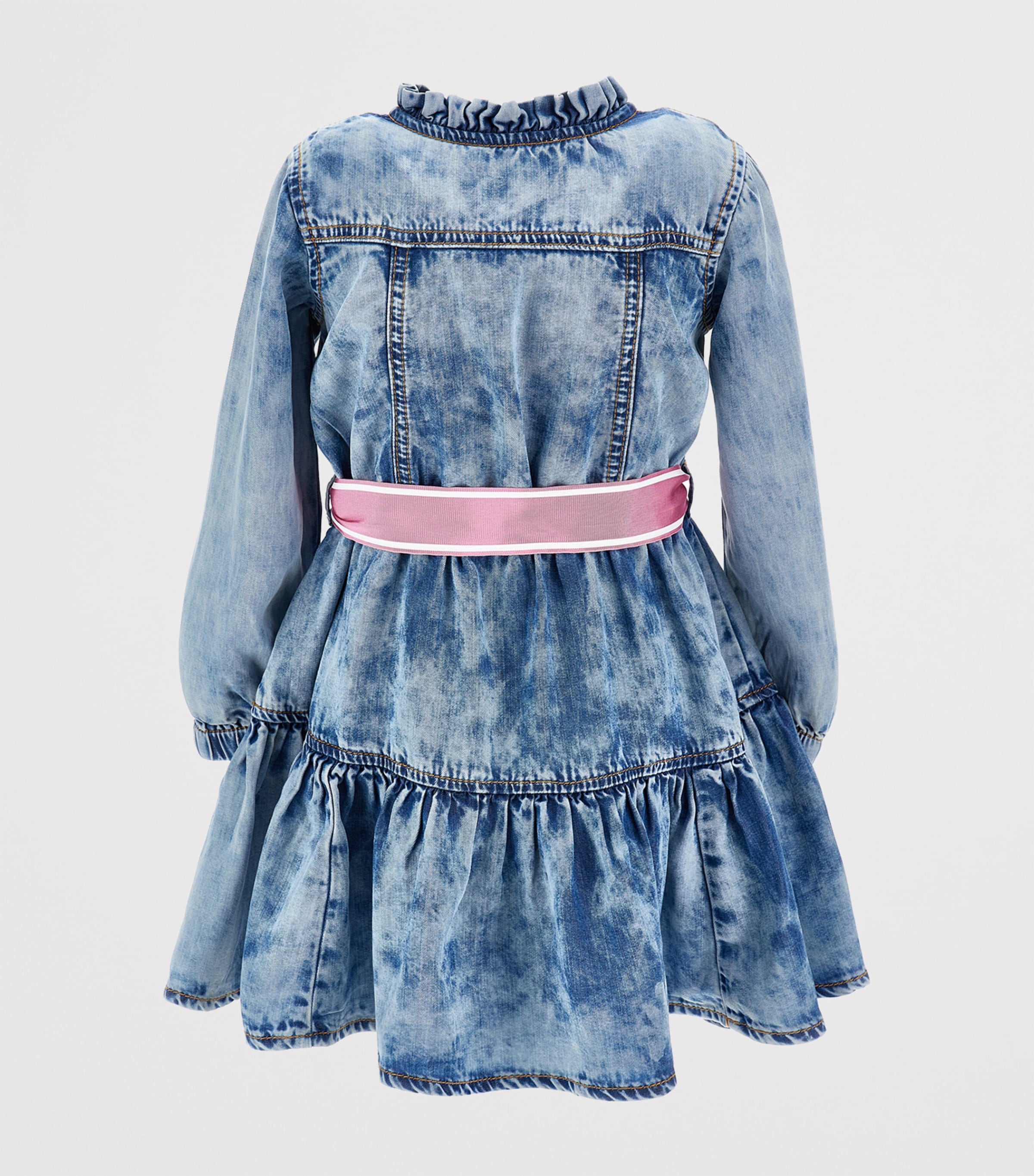 Denim Bow Belt Dress (2-12 Years) BLU STONE DENIM Image 2