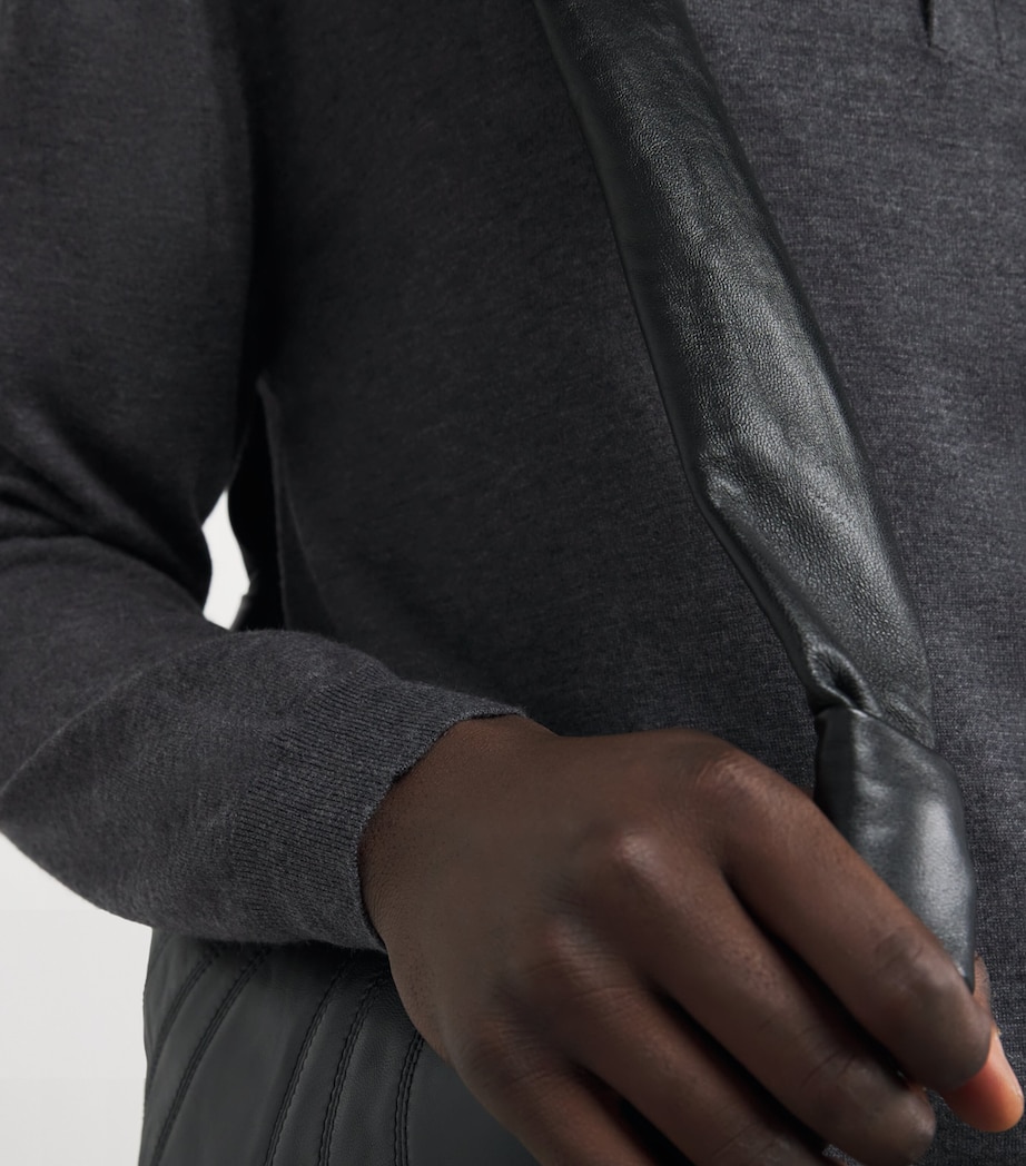 Wool-Cashmere Long-Sleeve Polo Shirt GRYM Image 6