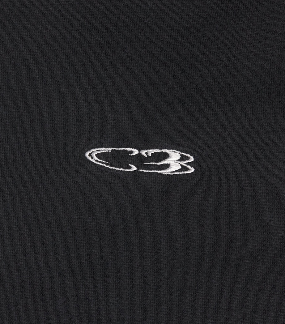 Cole Buxton Mens Cotton Distressed Surf Hoodie Vintage Black Image 6
