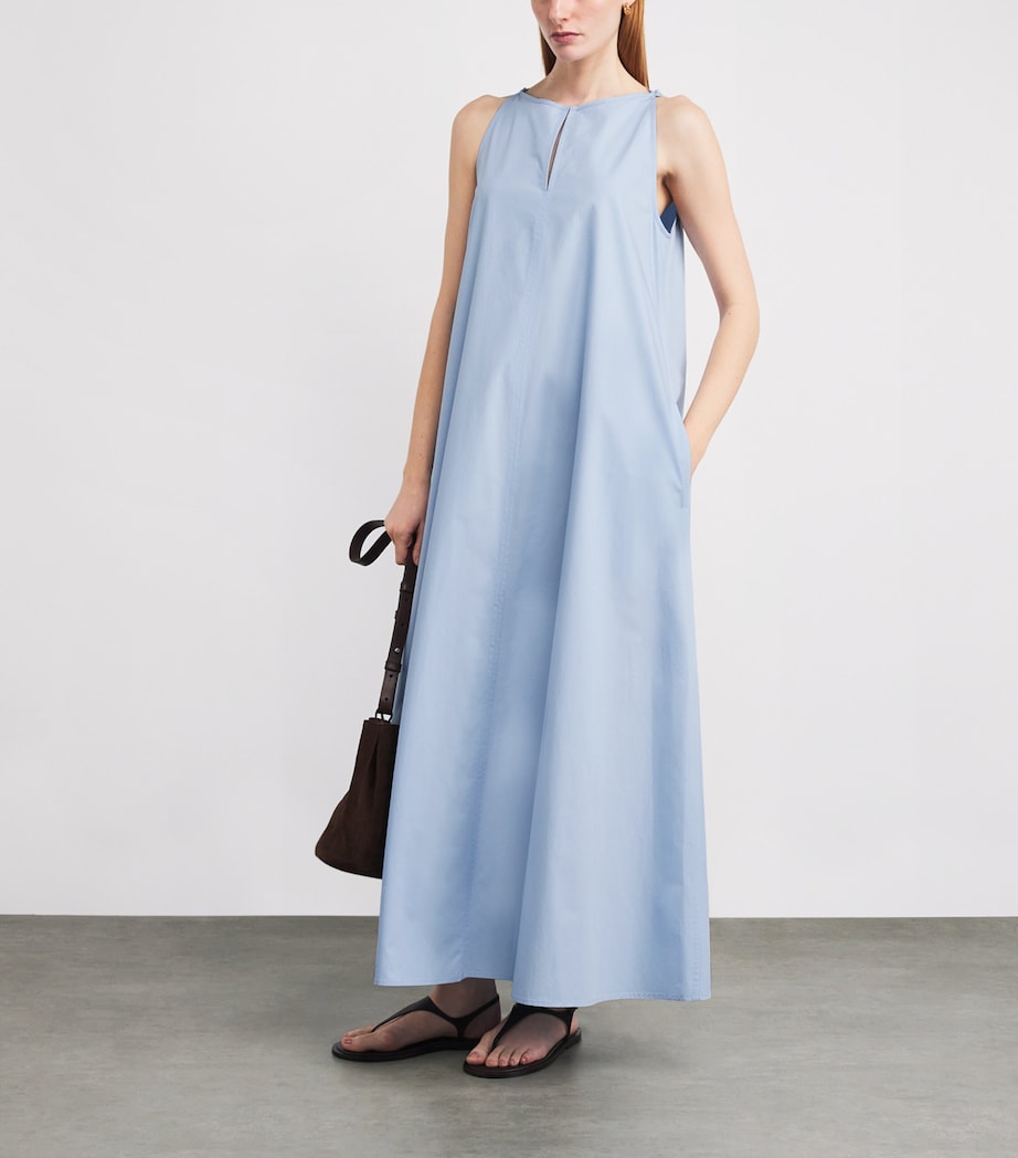 Cotton Maxi Dress A27 LIGHT BLUE - CLOUD Image 2
