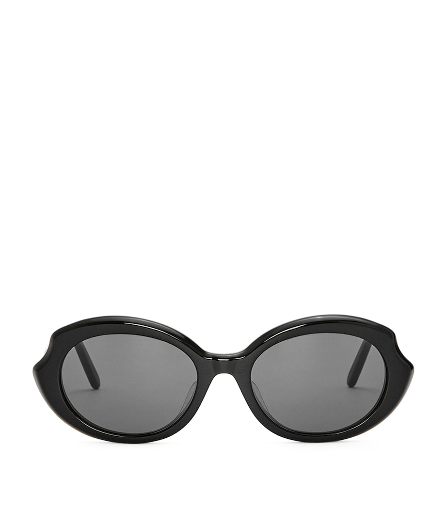 Thin Mini Oval Sunglasses BLACK Image 1